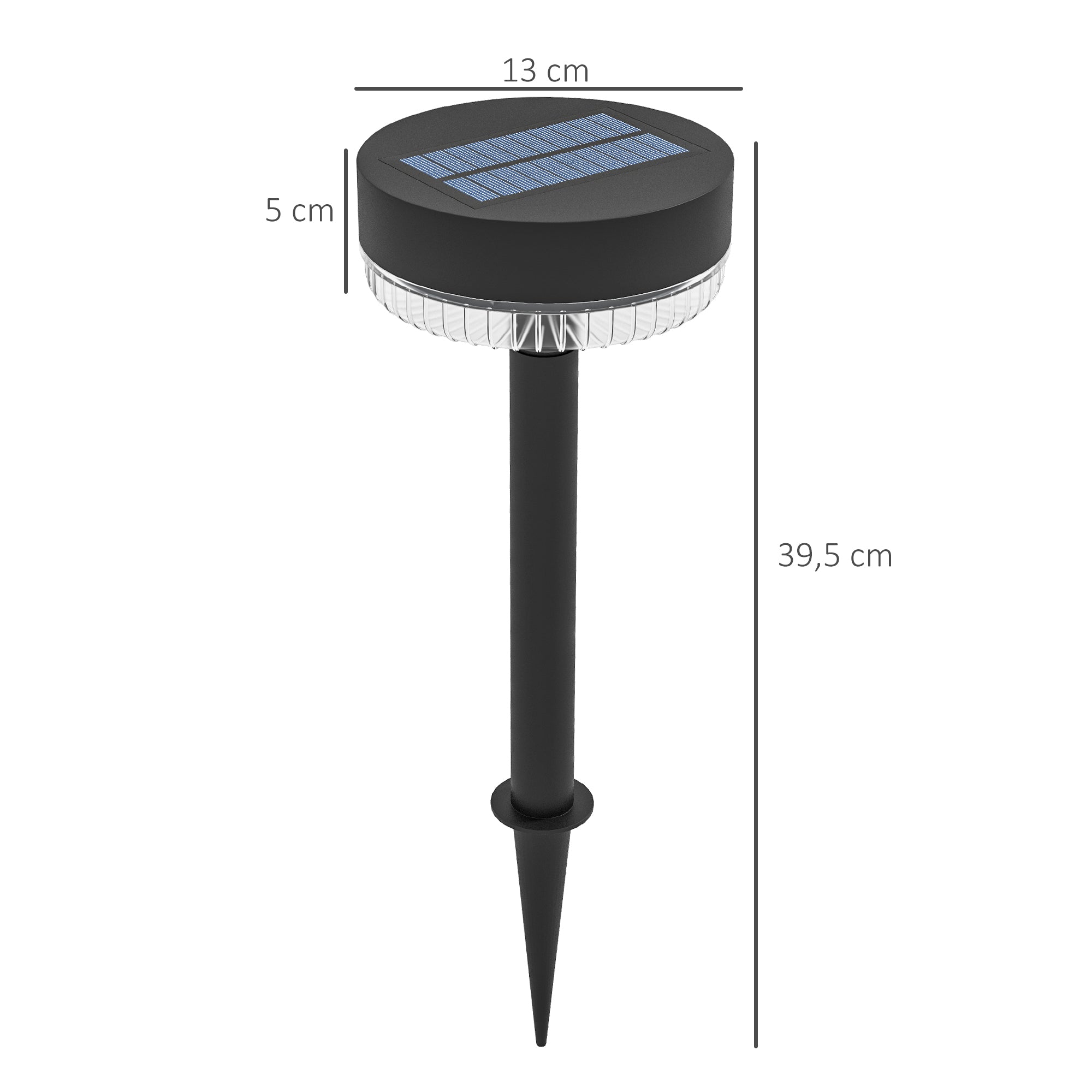 Outsunny Solar Gartenleuchten, wasserdicht, Warmweiß LED, 10-12h Betriebszeit, Schwarz