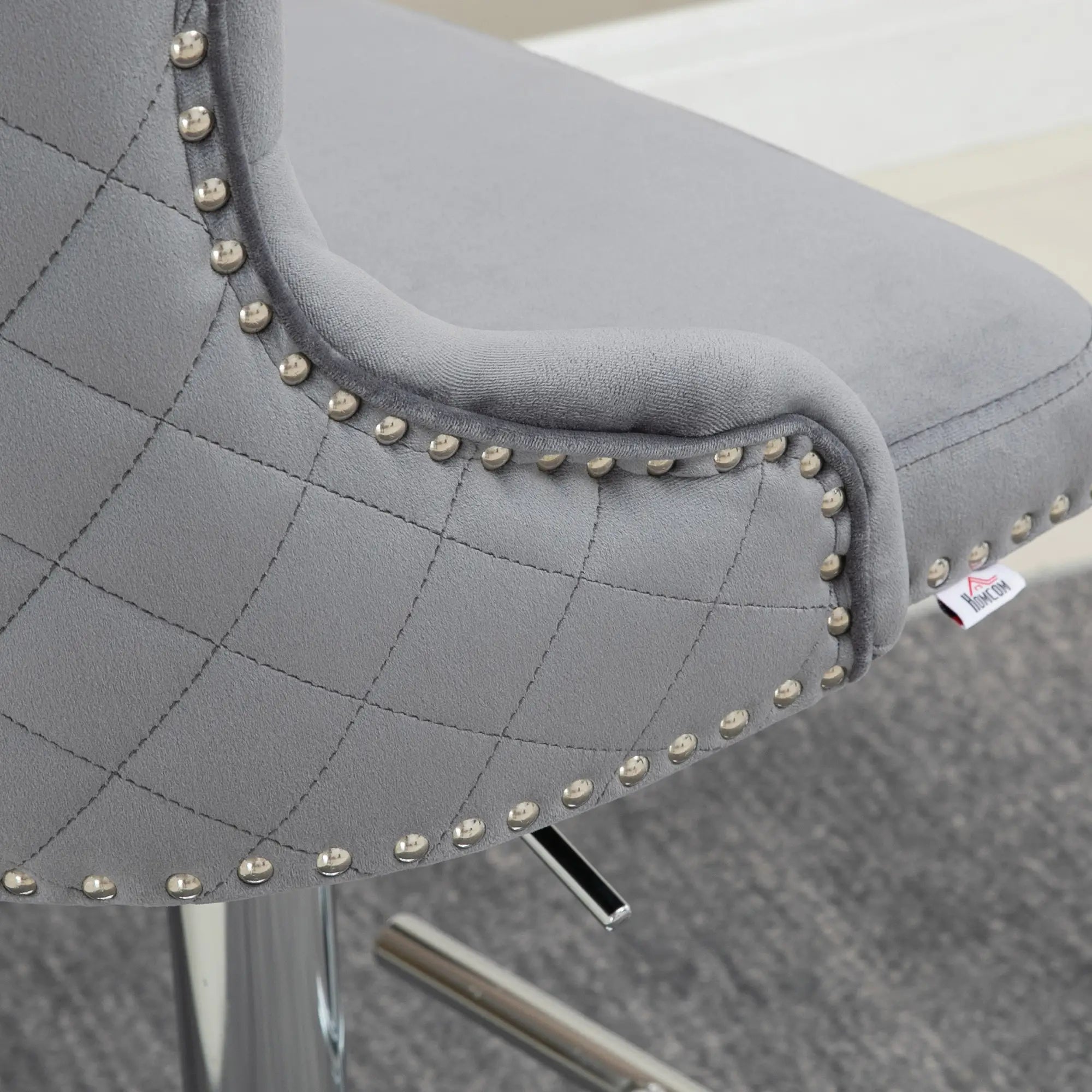 HOMCOM Barhocker 2er-Set höhenverstellbar drehbar Tufting