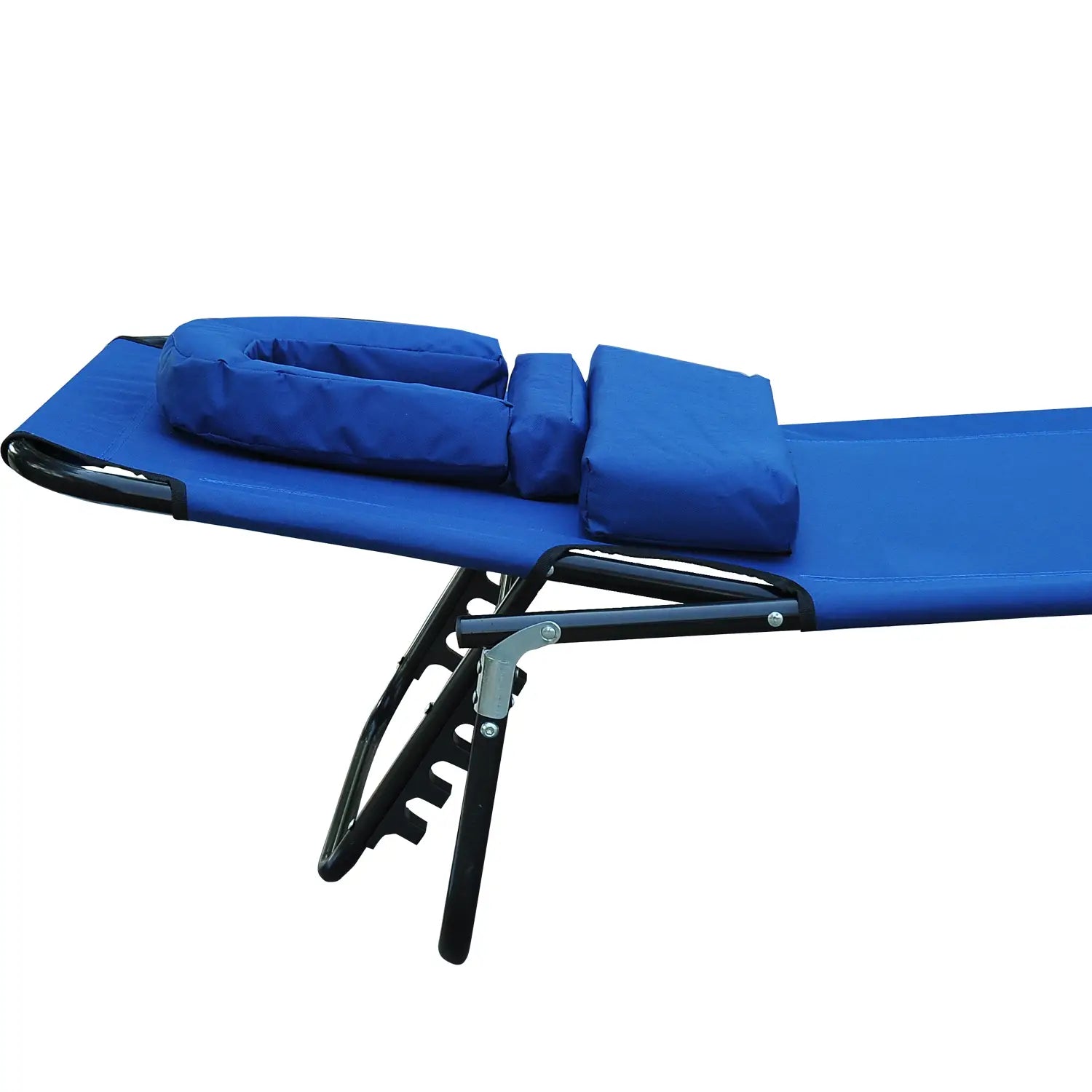 Outsunny Sonnenliege klappbar mit Leseloch Gartenliege Blau