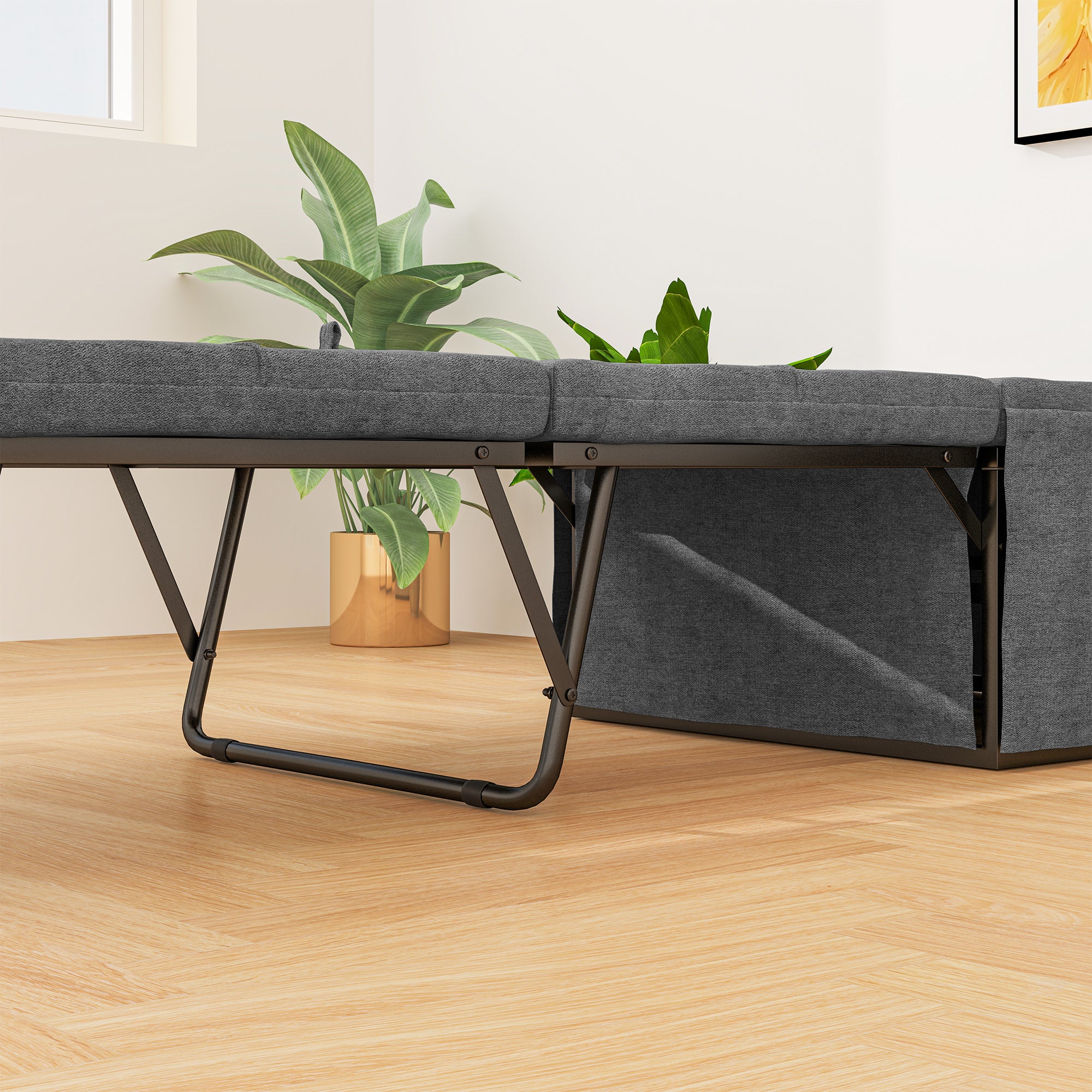 HOMCOM Klappbett, mit Matratze und Schutzabdeckung, 190 x 69 x 38,5 cm, Grau