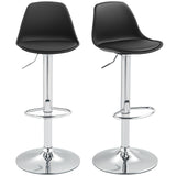 HOMCOM 2er-Set Barhocker, Barstühle, Drehstühle mit Lehne, höhenverstellbar, bis 120 kg belastbar, 42 x 38 x 82-104 cm, Schwarz