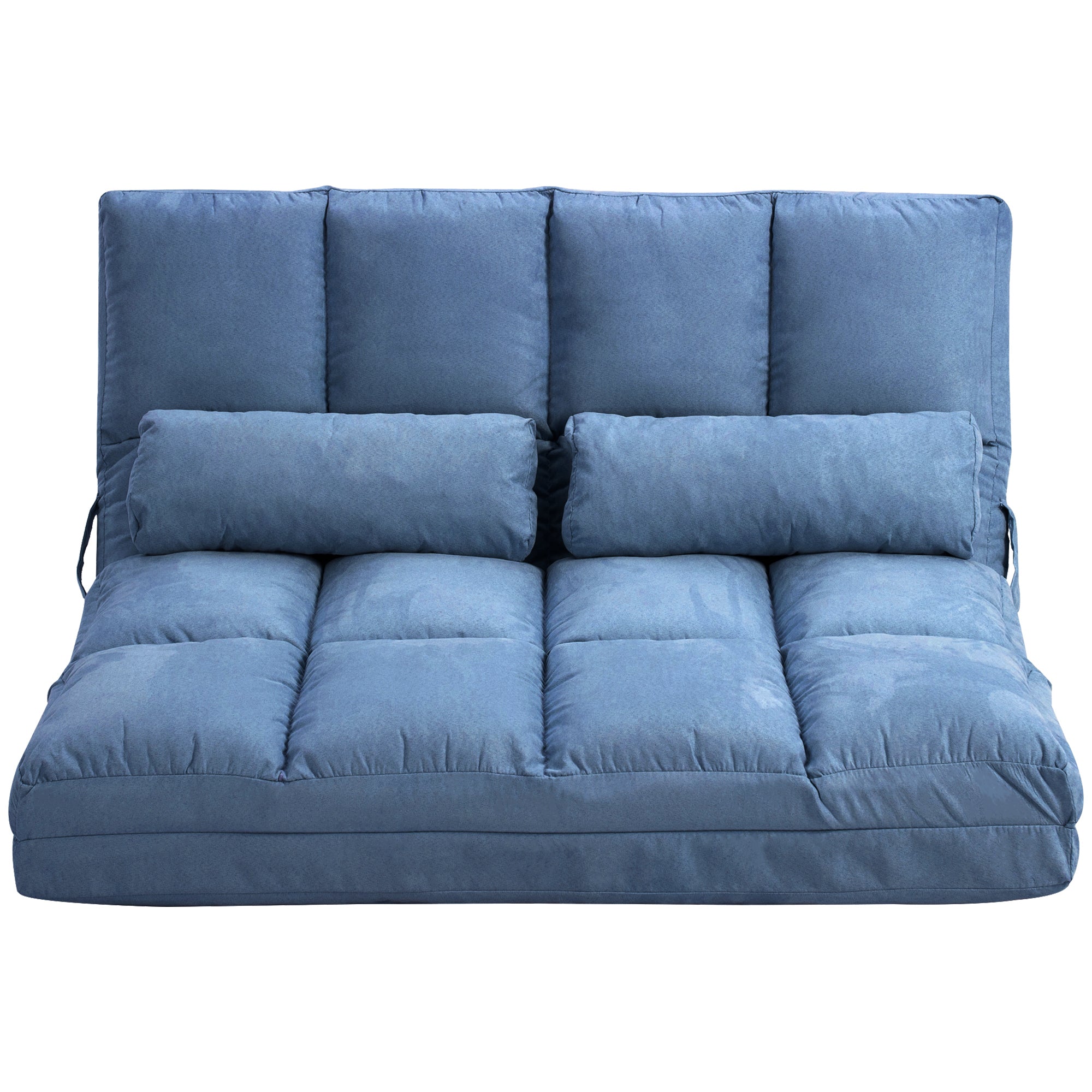 HOMCOM Bodensofa Schlafsofa Sofa, klappbar, verstellbare Rückenlehne, 102 cm x 73 cm x 60 cm , Blau