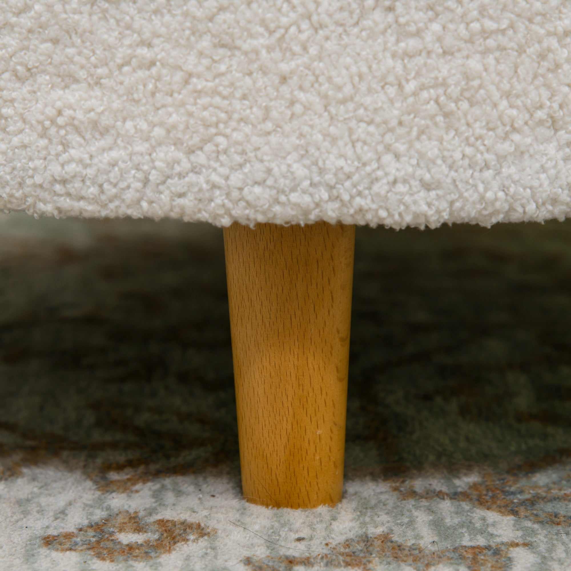 HOMCOM Hocker Polsterhocker, Teddyfleece, versteckter Stauraum, umkehrbarer Deckel, 56 cm x 56 cm x 42 cm, Weiß