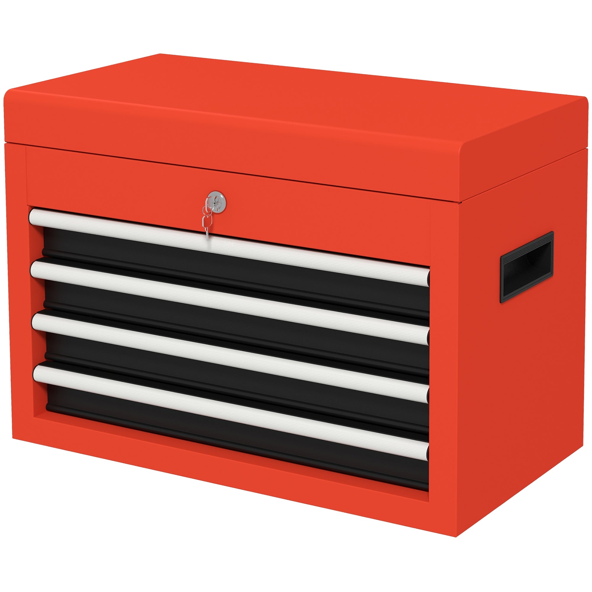 DURHAND Werkzeugkasten Werkzeugtrolley, inkl. Schloss, 2 Schlüssel, 45 cm x 24,5 cm x 32,5 cm, Rot