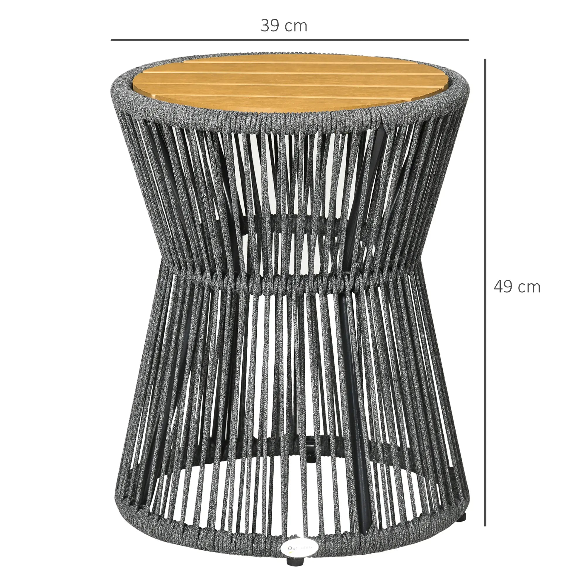 Outsunny Gartentisch Beistelltisch Boho-Stil wetterbeständig Rattan