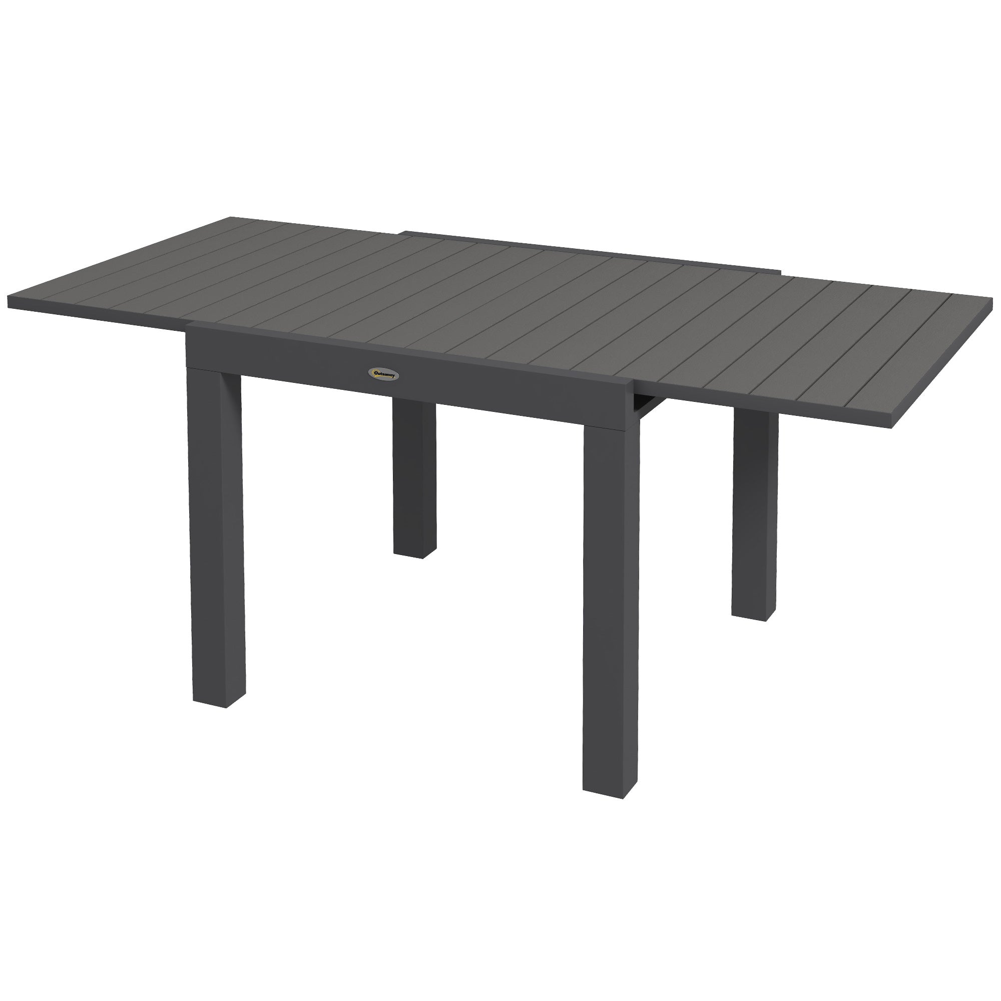 Outsunny Gartentisch 81/162×80?cm Grau
