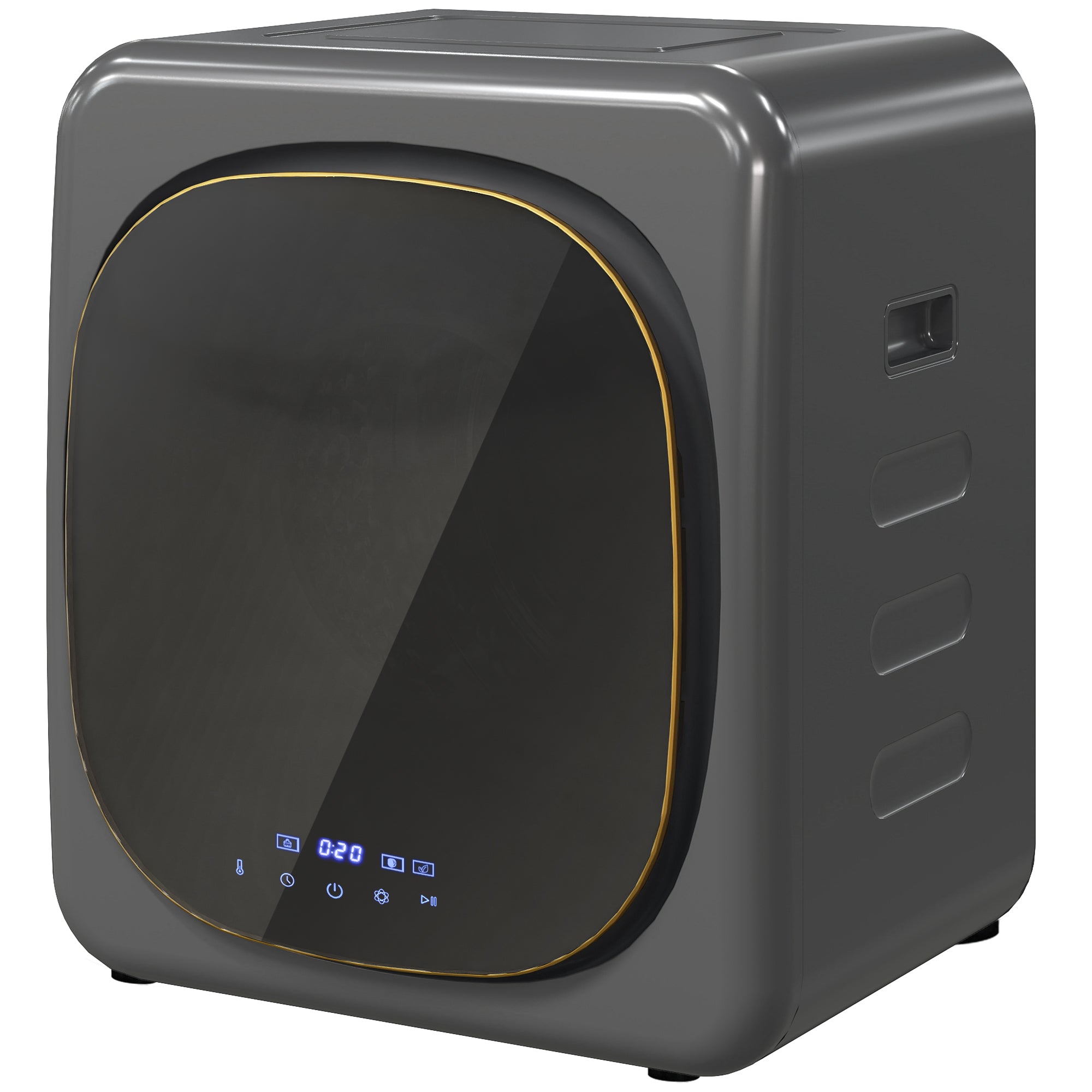 HOMCOM Wäschetrockner mit UV-Desinfektion, kompakte Bauweise, 4 kg Kapazität, Edelstahl, Grau