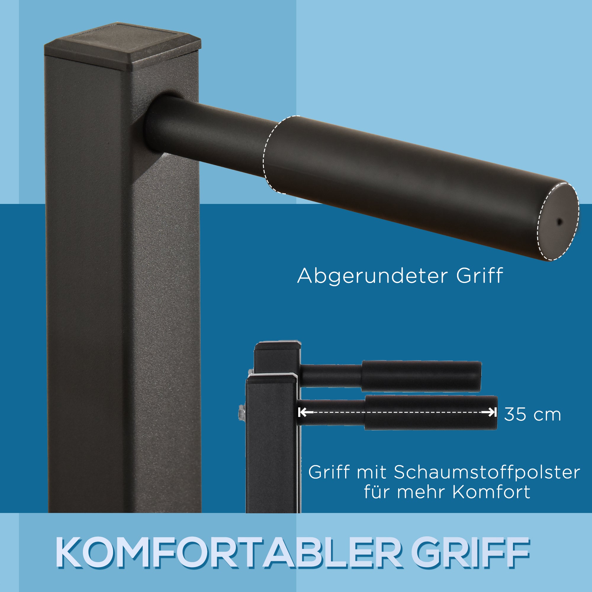 HOMCOM Dipstation Dipständer Dip Dipper Stangen Ständer Bauchtrainer Rückentrainer Stahl bis 120 kg belastbar Fitnessgerät für Zuhause Krafttraining Schwarz