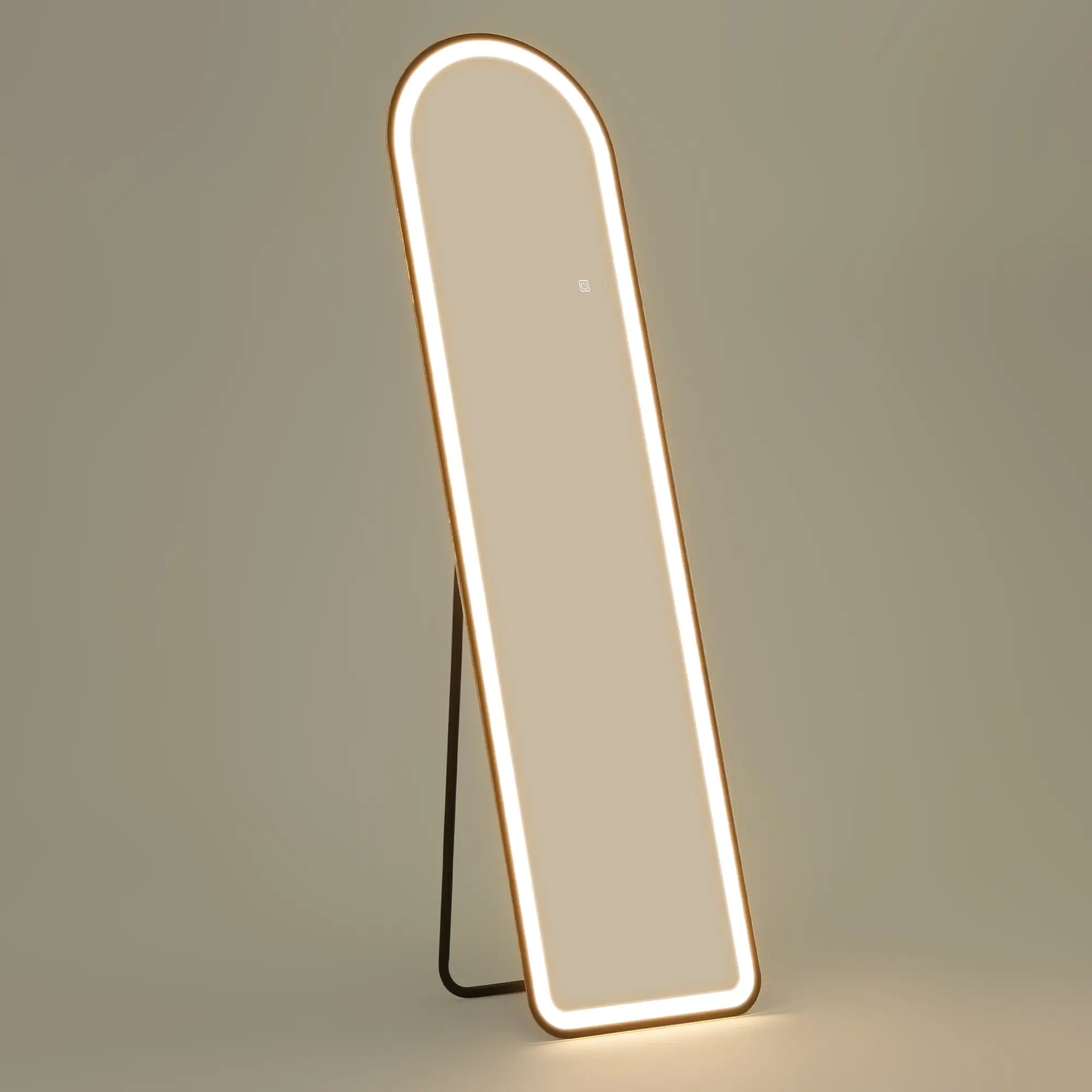 HOMCOM Ganzkörperspiegel, 150 x 40 cm, Freistehender Spiegel mit dimmbaren LED-Lichtern für Wohnzimmer, Schlafzimmer