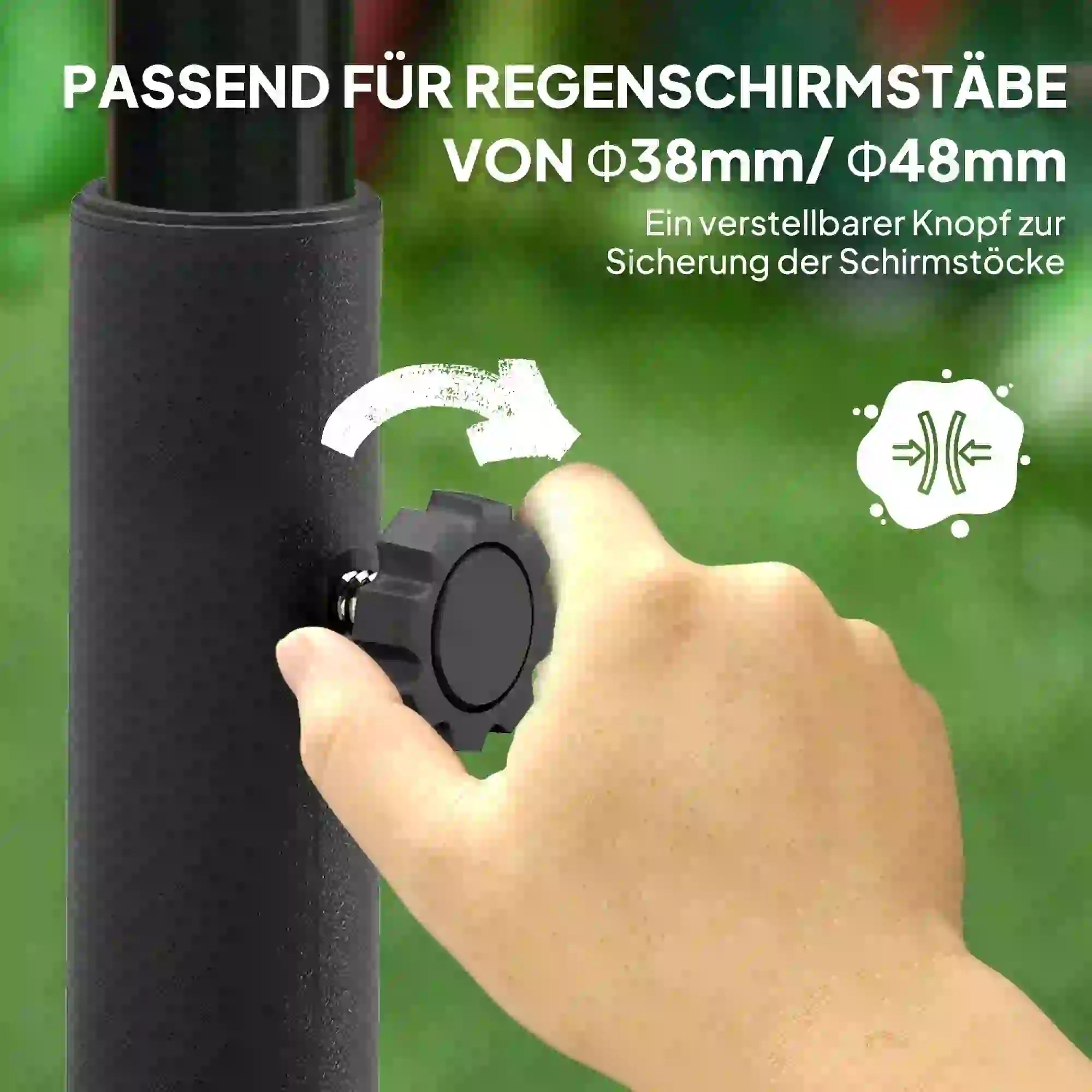 Outsunny Schirmständer mit Rollen befüllbar für Marktschirme