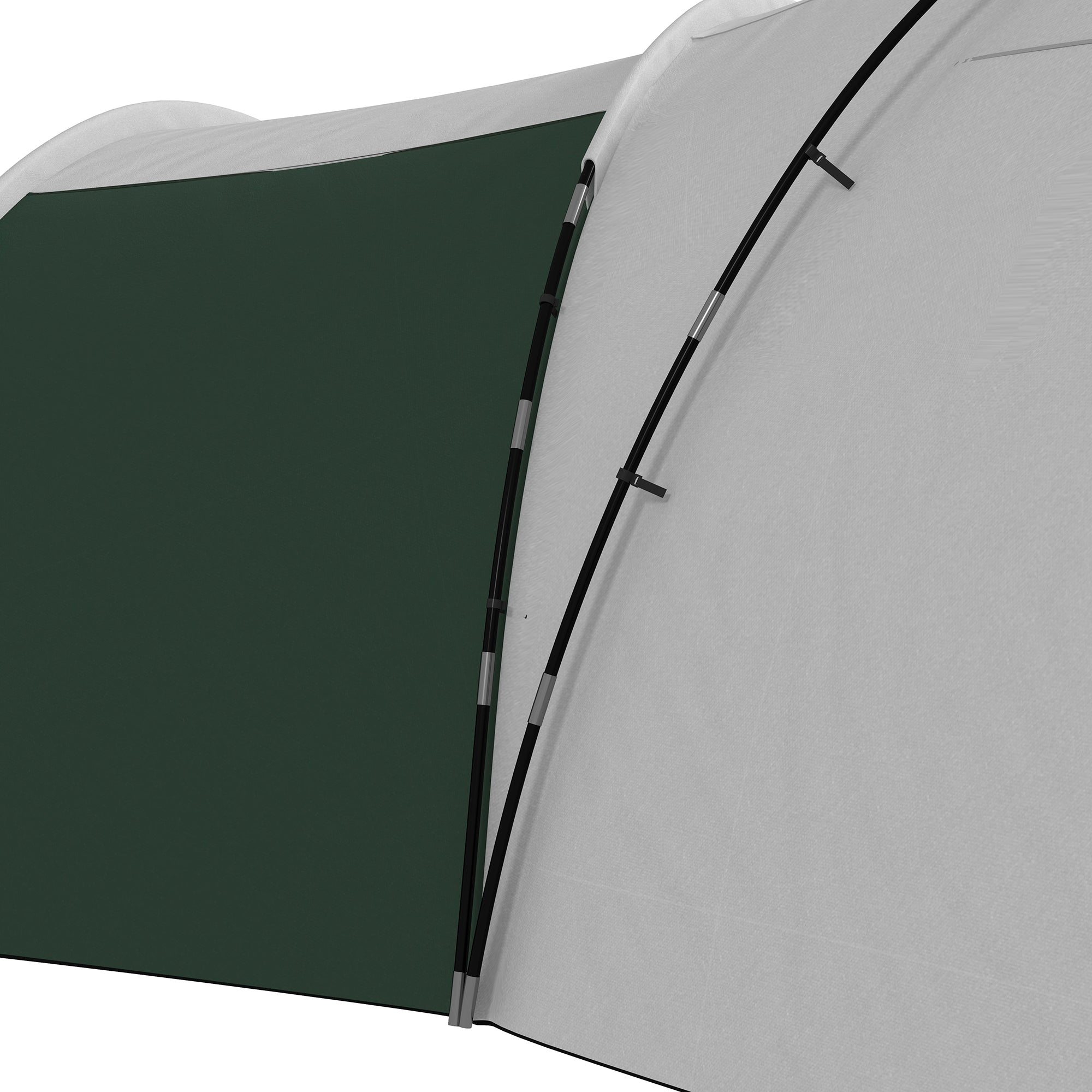 Outsunny Campingzelt für 6-9 Personen, 4 Räume, Vorzelt, wasserdicht, 615x 615x225cm, Grün