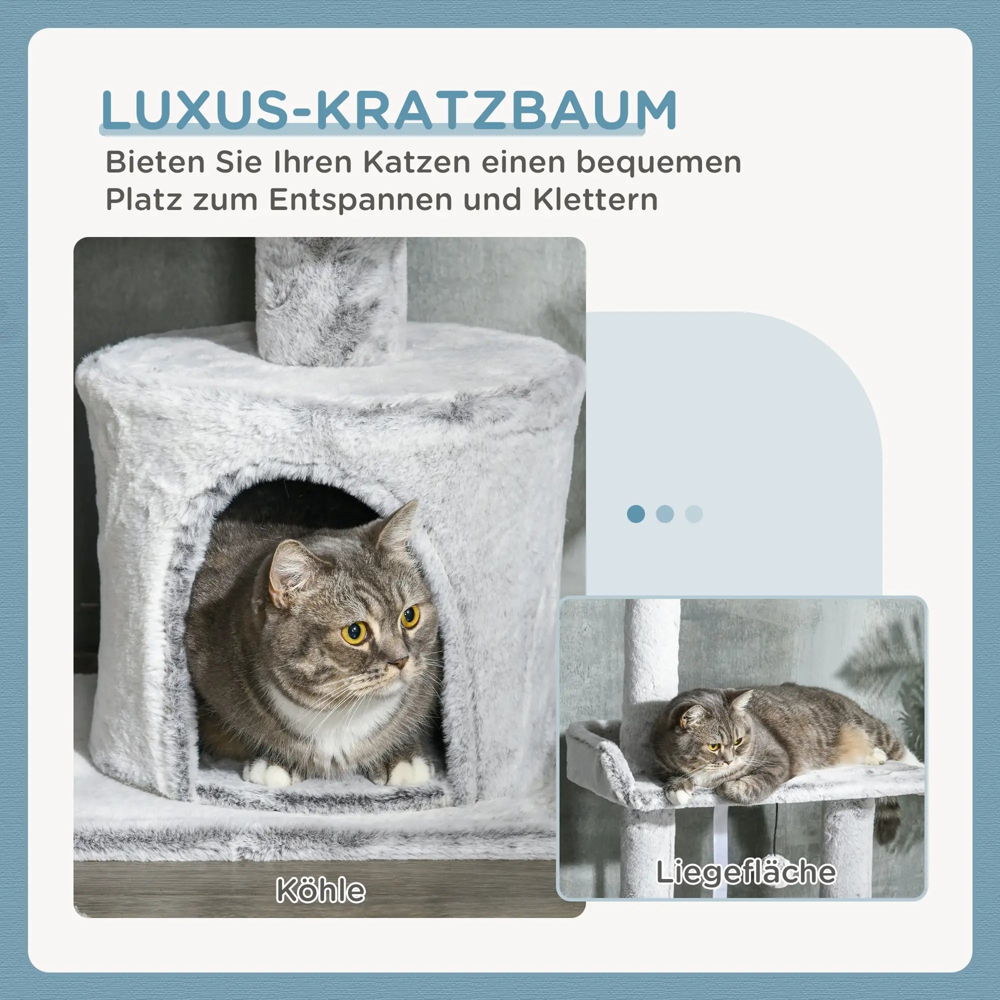 PawHut Deckenhoher Kratzbaum 225–255?cm Hellgrau mit Kippschutz