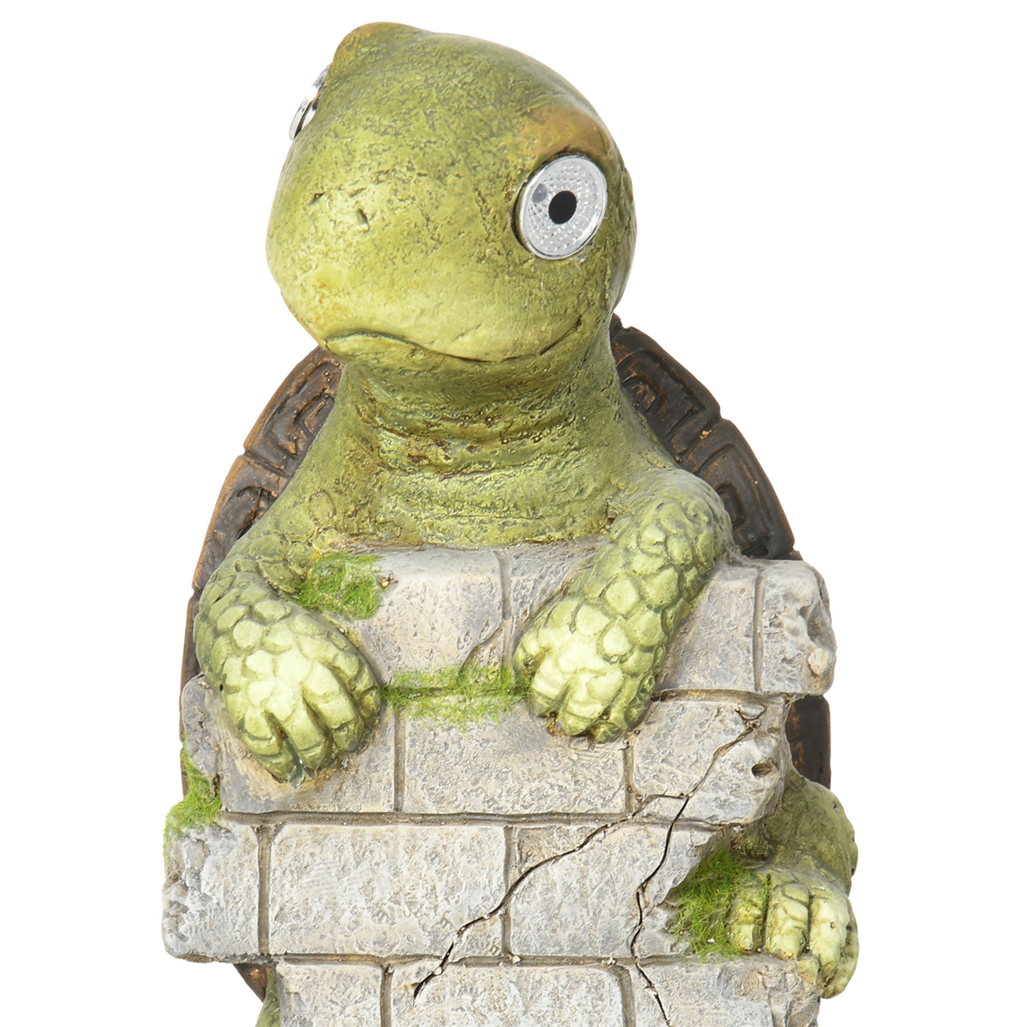 Outsunny Gartenfigur "Kleine Schildkröte", Gartendekoration, wetterbeständig, inkl. Solarlicht