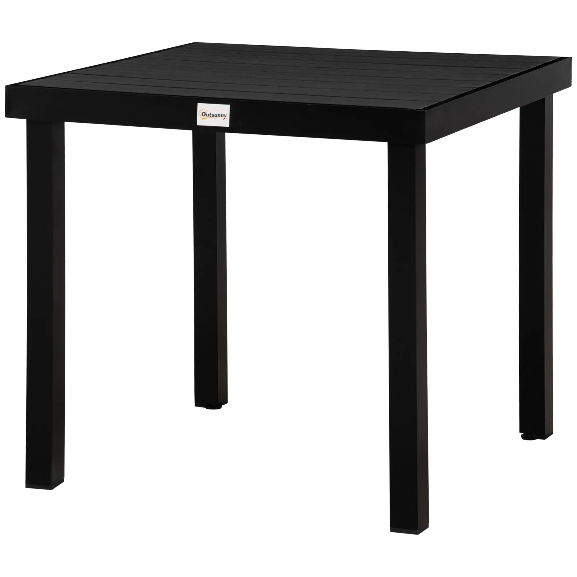 Outsunny Gartentisch 80x80 cm für 4 Personen Schwarz