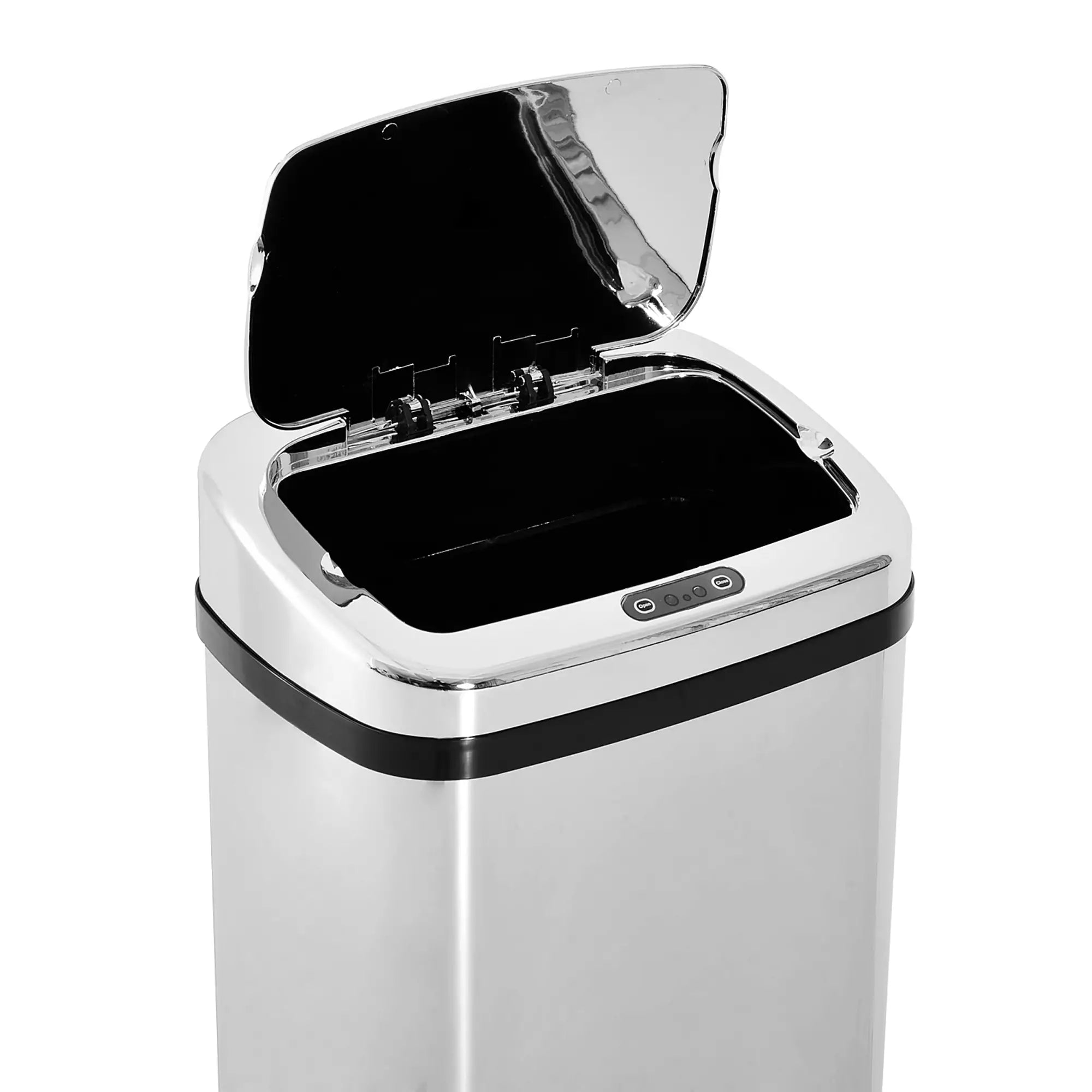HOMCOM Sensor Mülleimer 50L Automatik Mülleimer mit Bewegungssensor, Wasserdichter Abfalleimer für Büro, Schlafzimmer, Küchen Edelstahl Silber