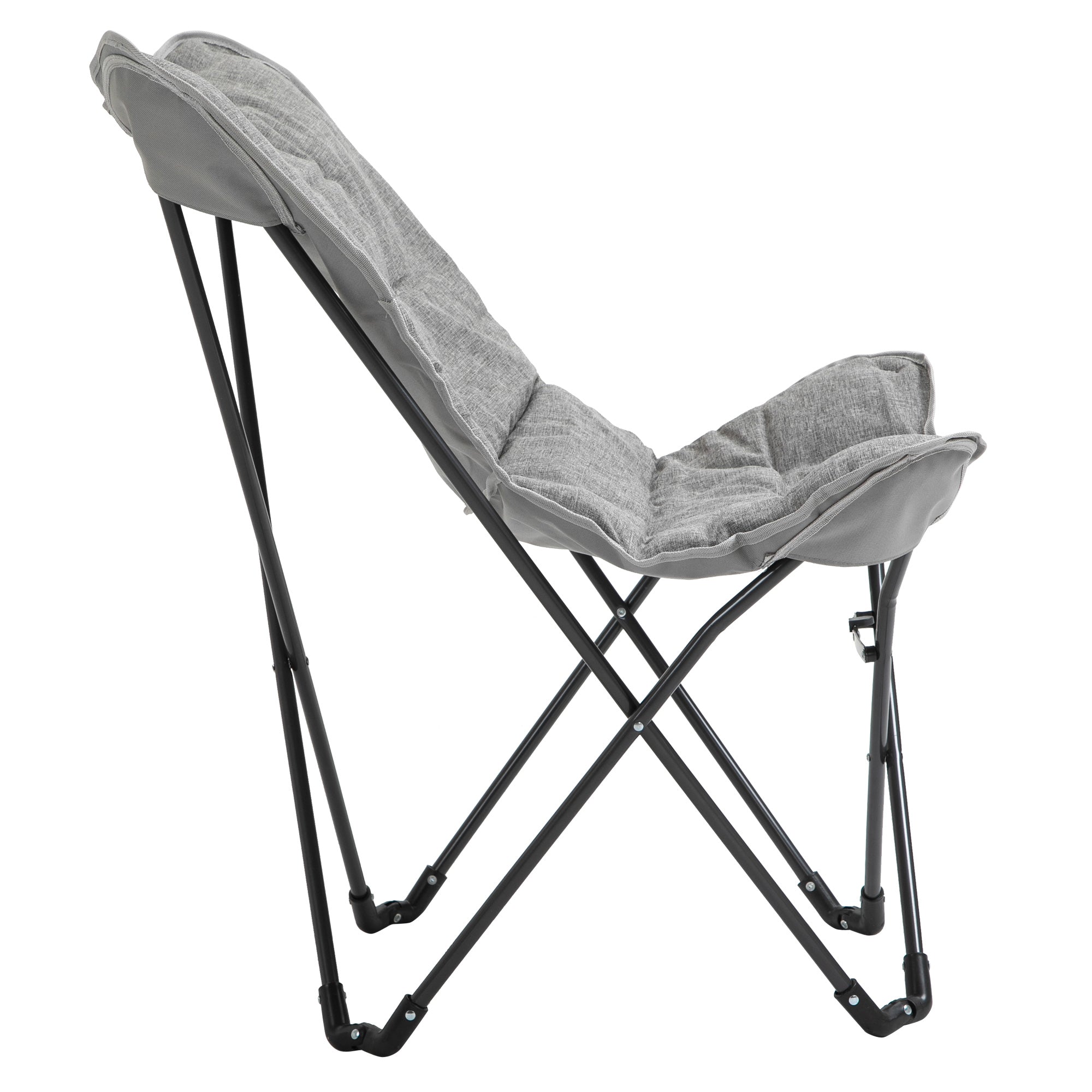 Outsunny Faltstuhl faltbar Campingstuhl gepolstert Outdoor Klappstuhl bis 120kg belastbar robust Angelstuhl Gartenstuhl für Garten Camping Strand