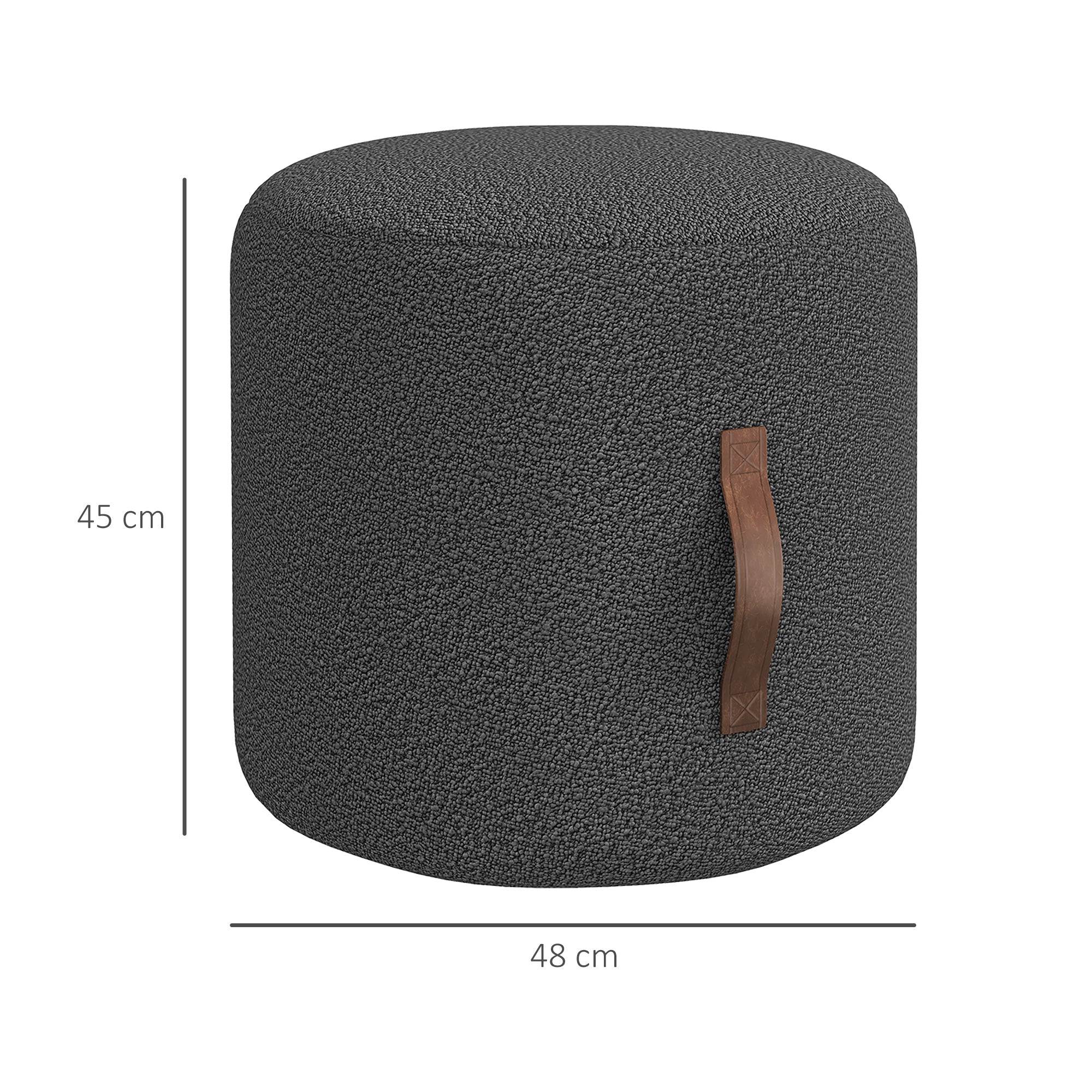 HOMCOM Hocker, Fußhocker in einem modernen Design, Dunkelgrau + Braun