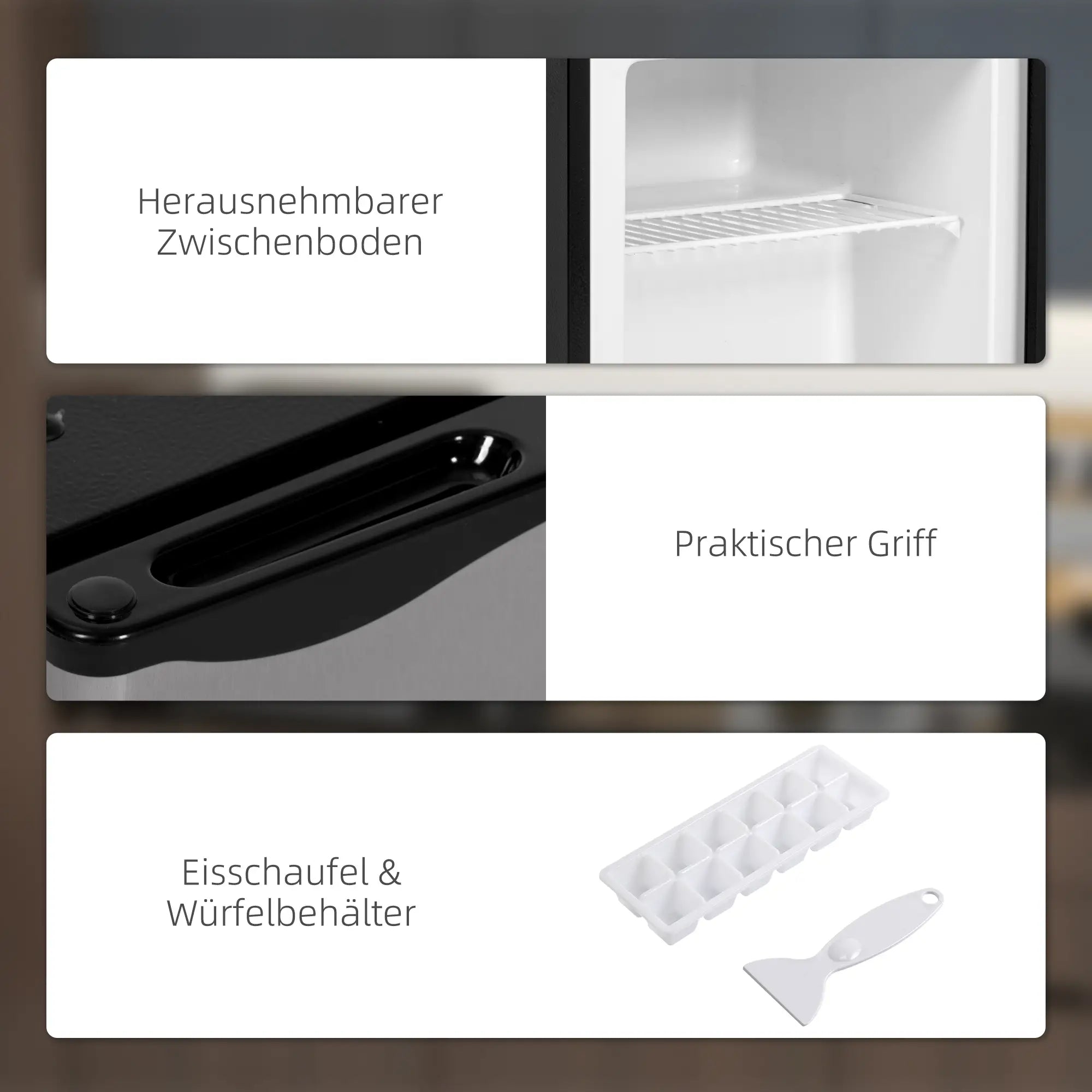 HOMCOM Mini-Gefrierschrank 35?L Silber – kompakt & effizient