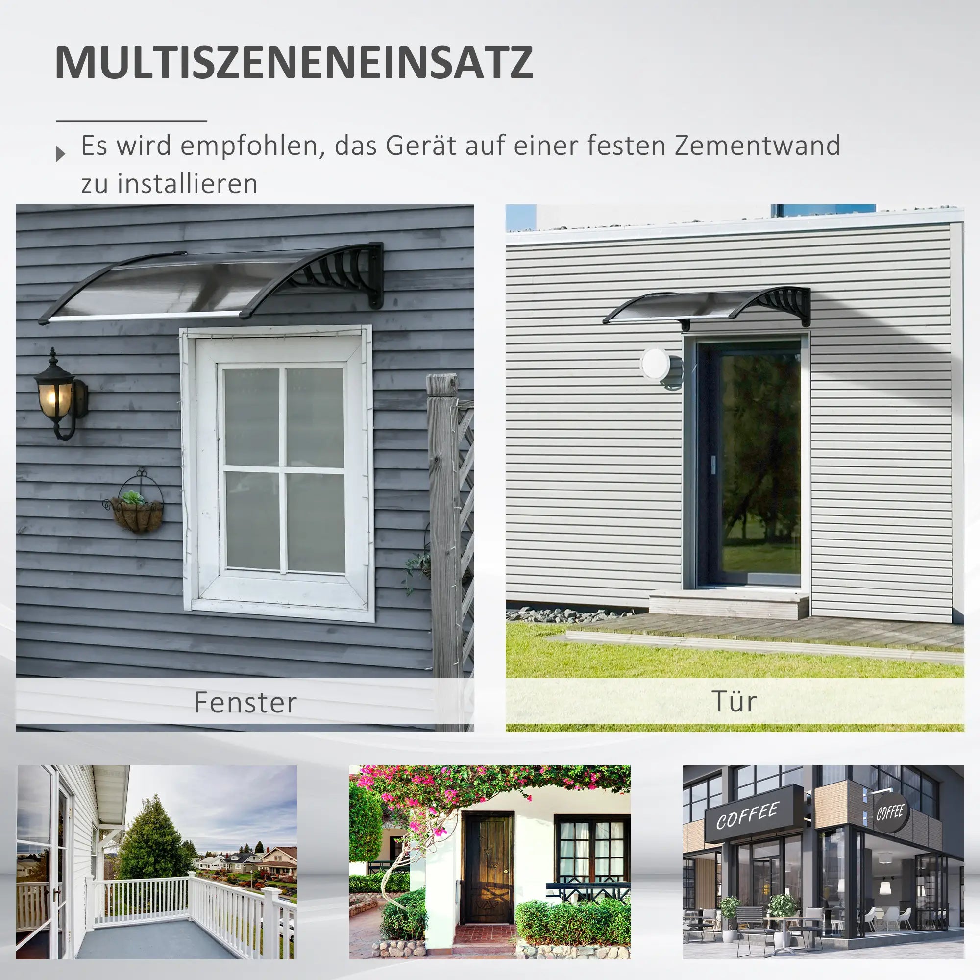 Outsunny Pultvordach 103 × 96,5 × 27 cm mit UV-Schutz, Braun