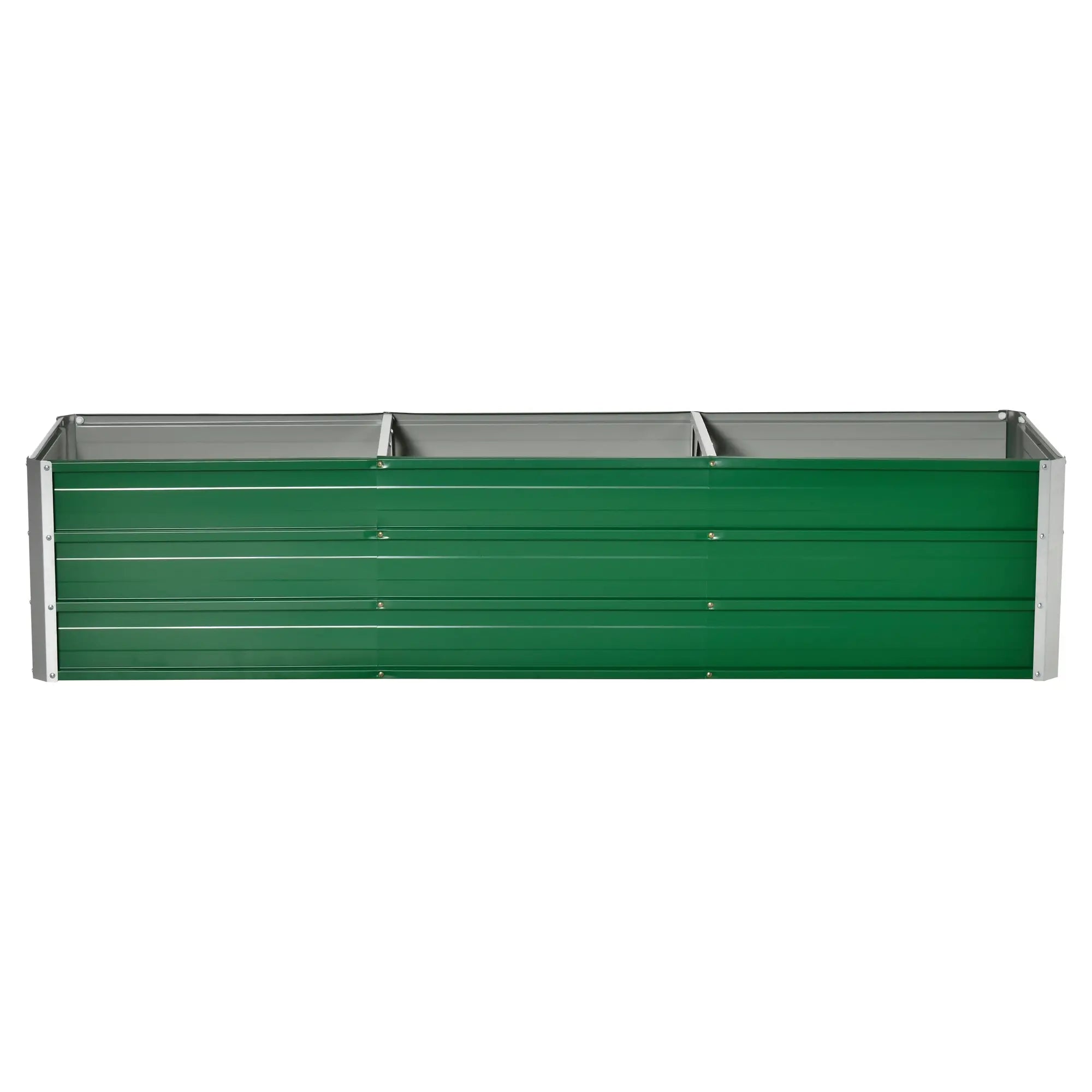 Outsunny Hochbeet Stahl Grün 183×47×40?cm