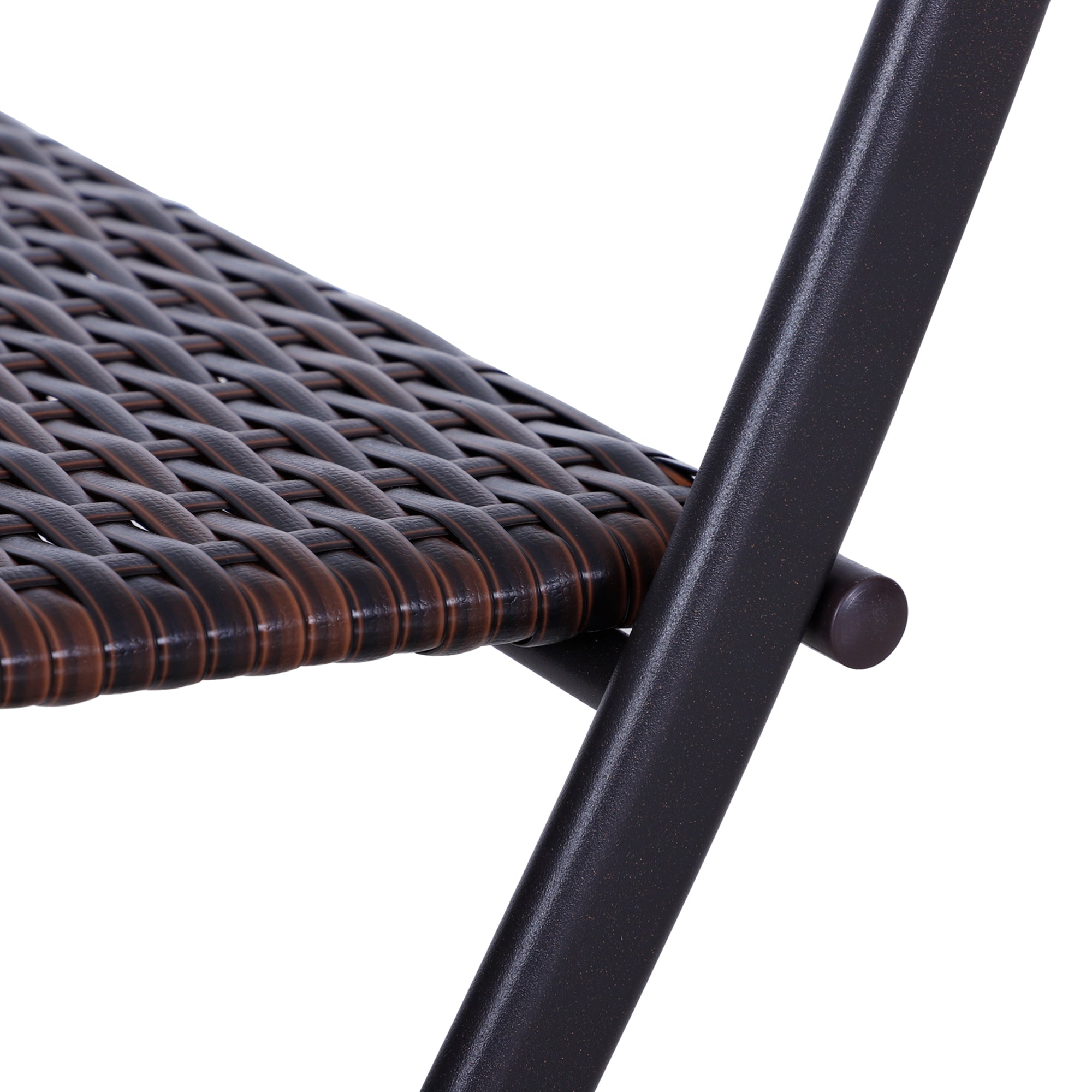 Outsunny Polyrattan Bistroset für 2 Personen Sitzgruppe Rattan Gartenmöbel Set Garnitur Braun