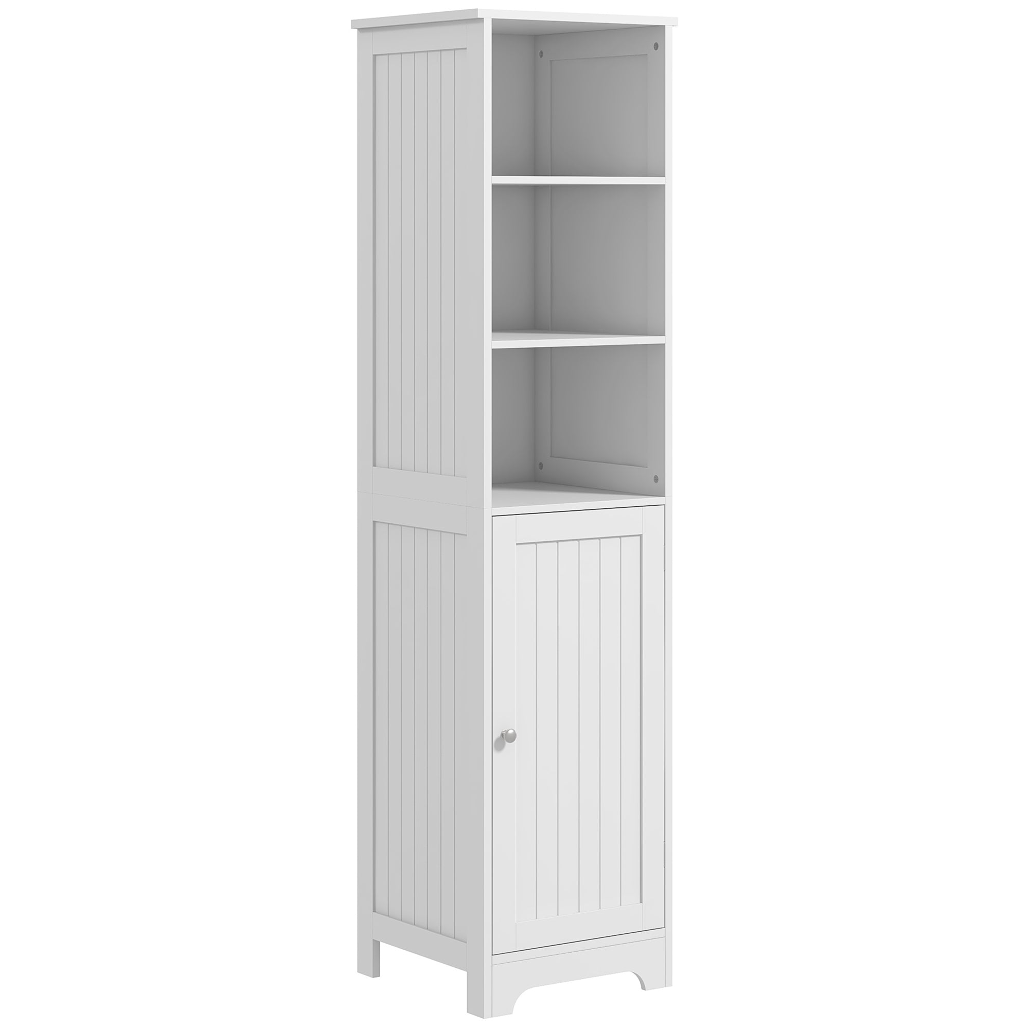 HOMCOM Badezimmerschrank Badschrank Toilettenschrank, 40 cm x 38 cm x 160 cm, Weiß