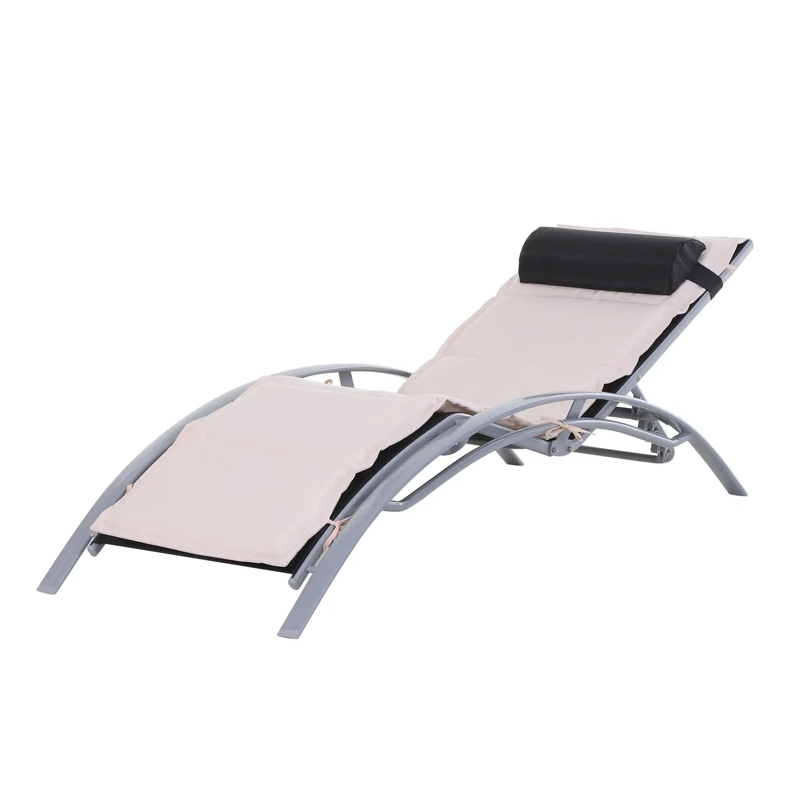 Outsunny Sonnenliege höhenverstellbar Outdoor Aluminium Cremeweiß