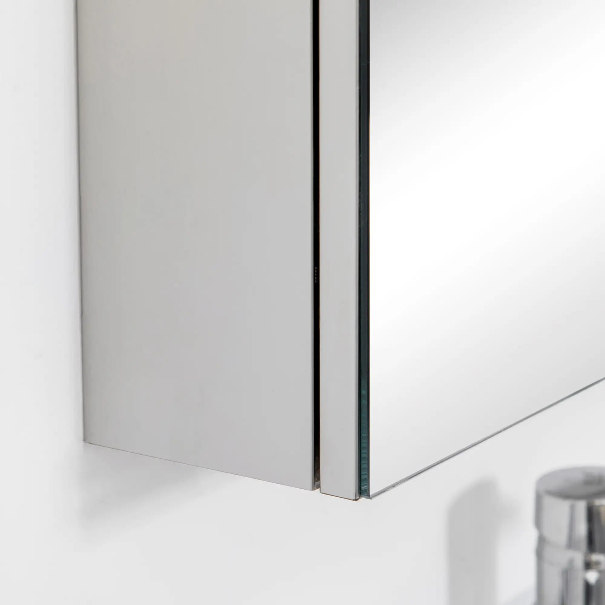 kleankin Spiegelschrank Badezimmerschrank Wandmontage Spiegeltüren Edelstahl