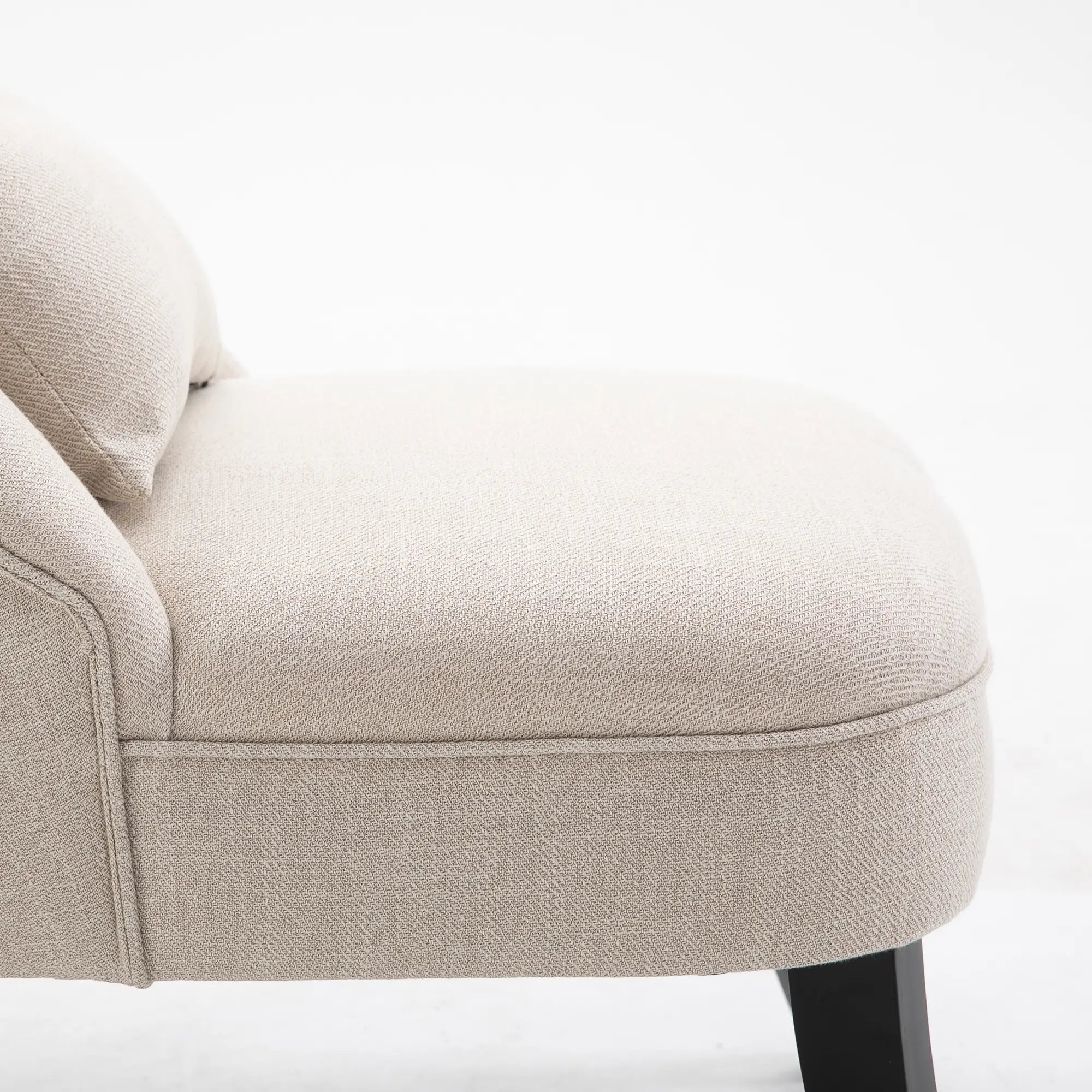 HOMCOM Weicher Polstersessel mit Rückenkissen, zum Lesen und Ausruhen, Stoffbezug in Leinenoptik, 52,5 x 69 x 77 cm, Cremeweiß