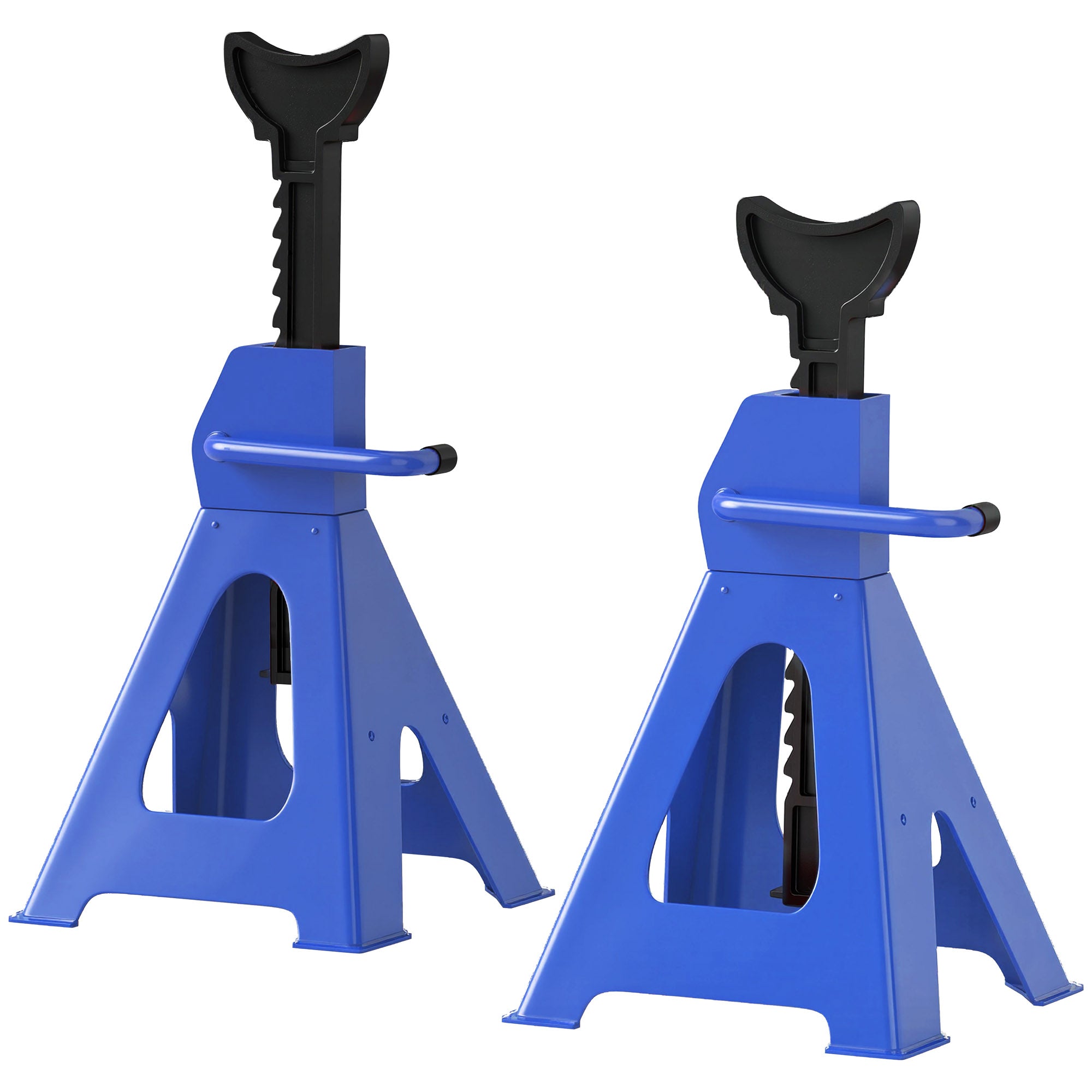 HOMCOM Unterstellbock 3 Tonnen Traglast 2 Stück Stützbock inkl Sicherungssplint 13 stufig Höhenverstellbar 385 mm bis 600 mm