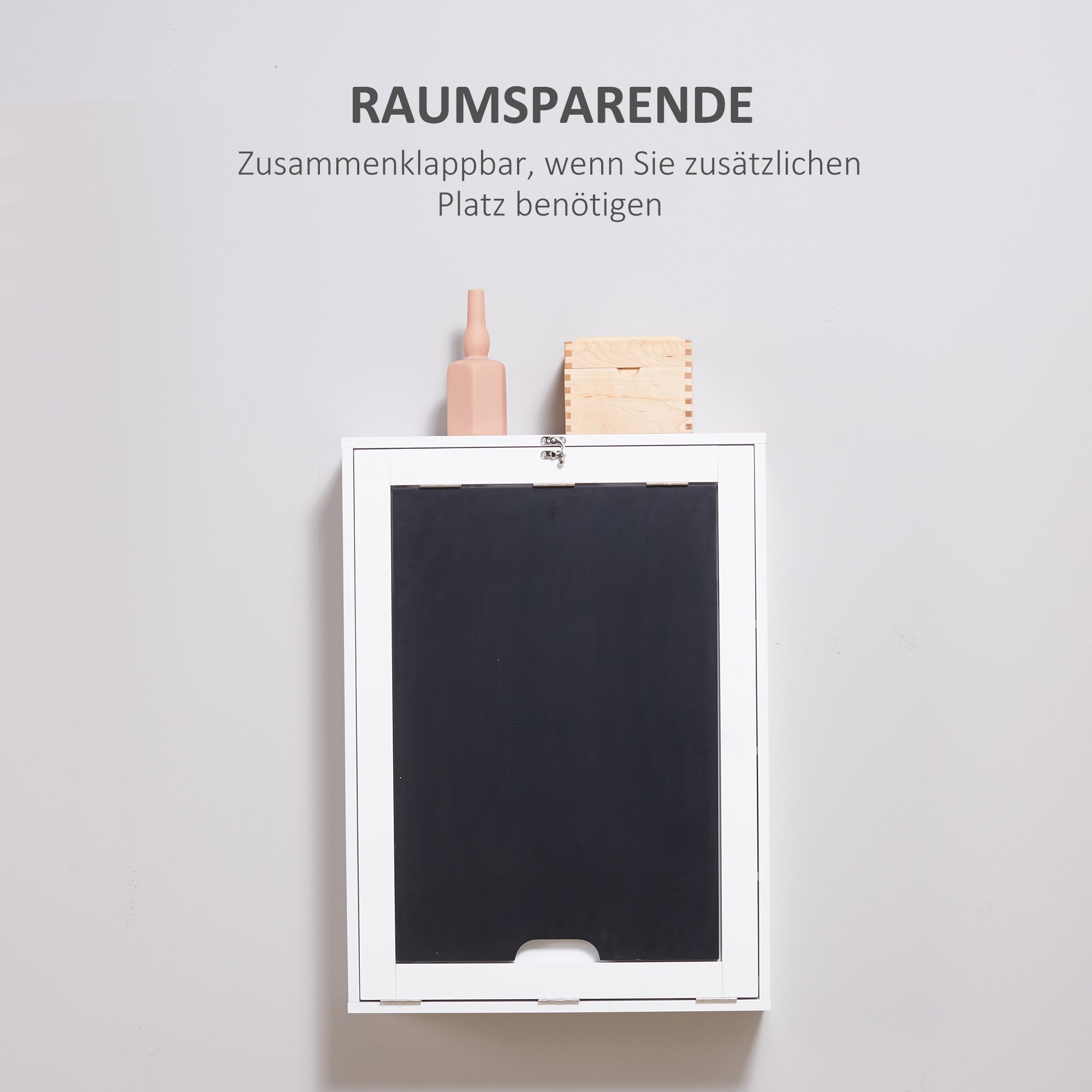 HOMCOM Wandschreibtisch, klappbare Tischplatte, 5 Fächer, 60x94,5x147cm, Schwarz/Weiß