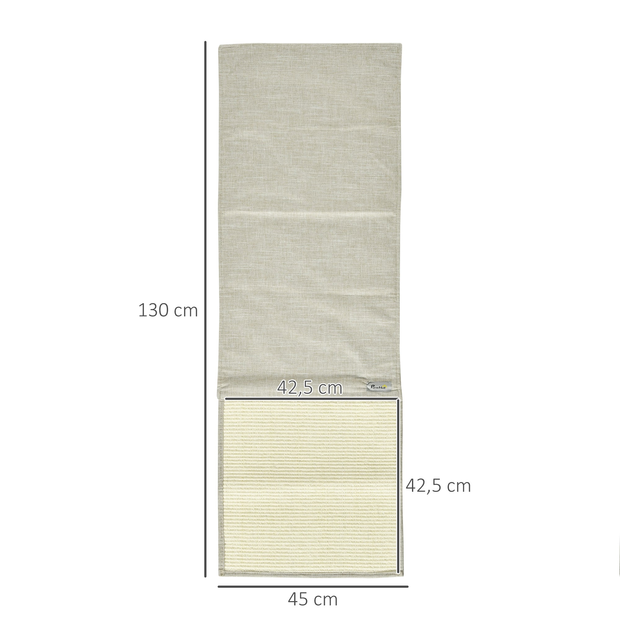 PawHut 2er Kratzmatte Kratzschutz Sofa Sisal Kratzteppich für Katze Sessel Couch Katzenkratzmatte Beige+Grau 130 x 45 x 0,3 cm
