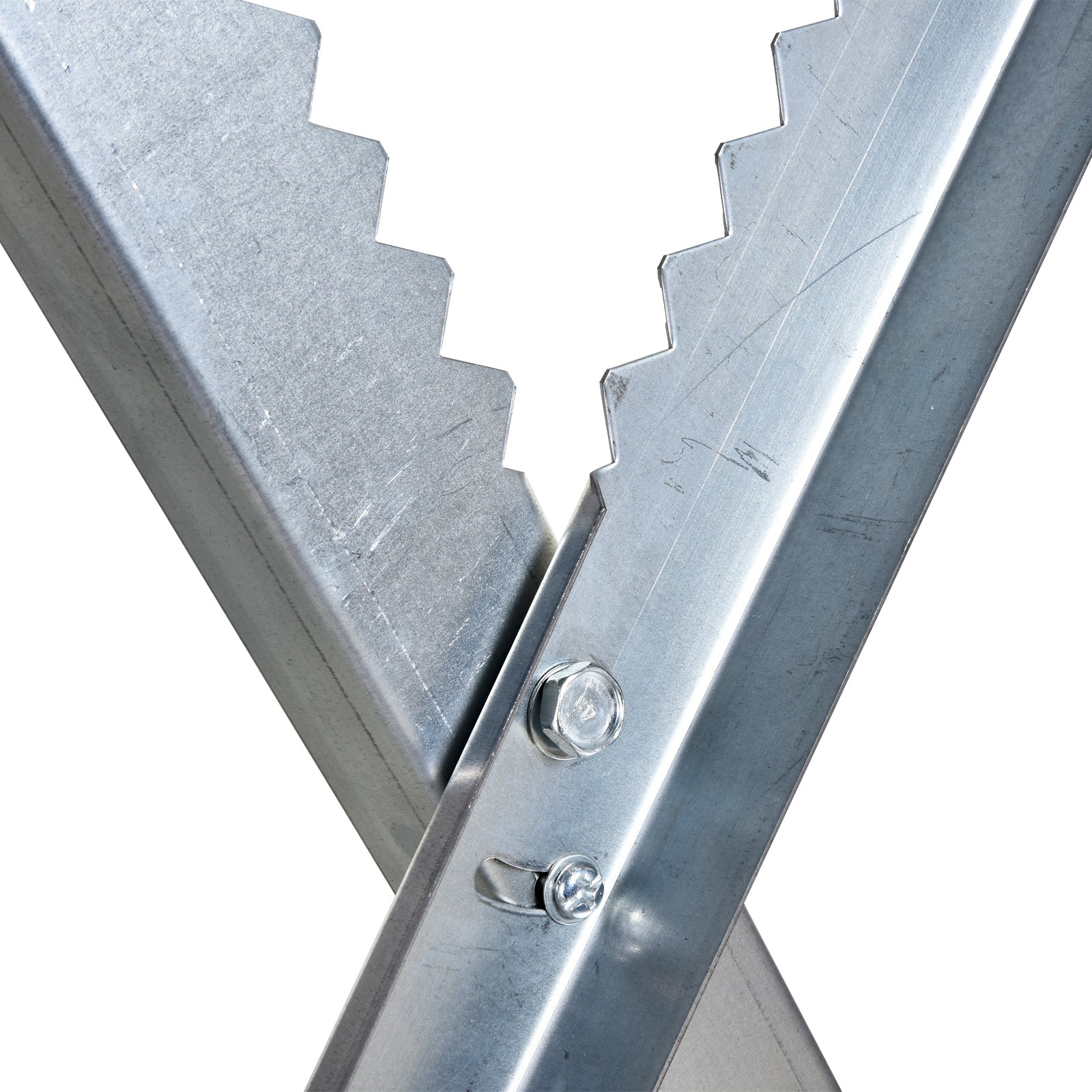 DURHAND Kettensägebock Sägebock zusammenklappbar Sägegestell für Brennholz Silber Metall 83 x 83 x 79 cm