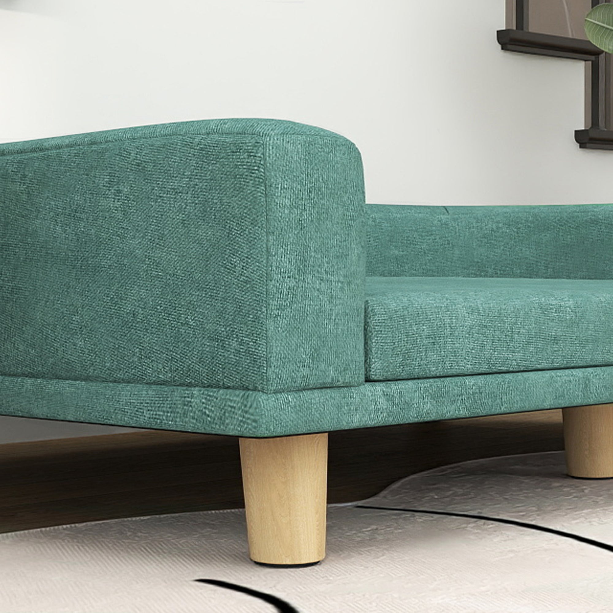 PawHut Hundebett Hundesofa Haustiersofa, Eukolyptusholz, 98 x 67 x 25 cm, Grün