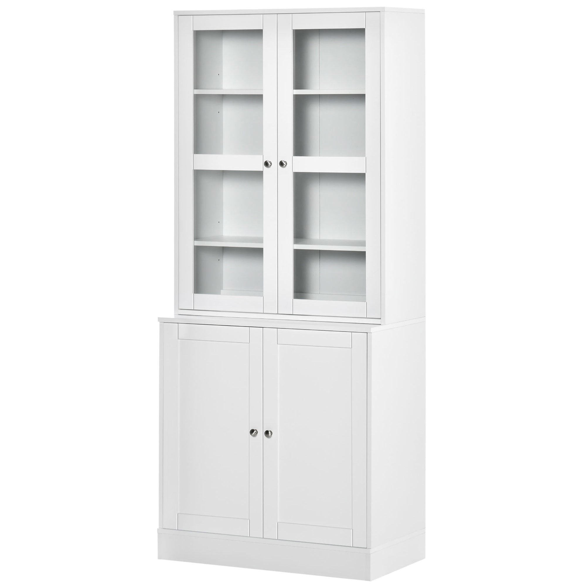 HOMCOM Bücherregal Wandregal Regal, 2 Regale, 76 cm x 40 cm x 178,5 cm, Weiß