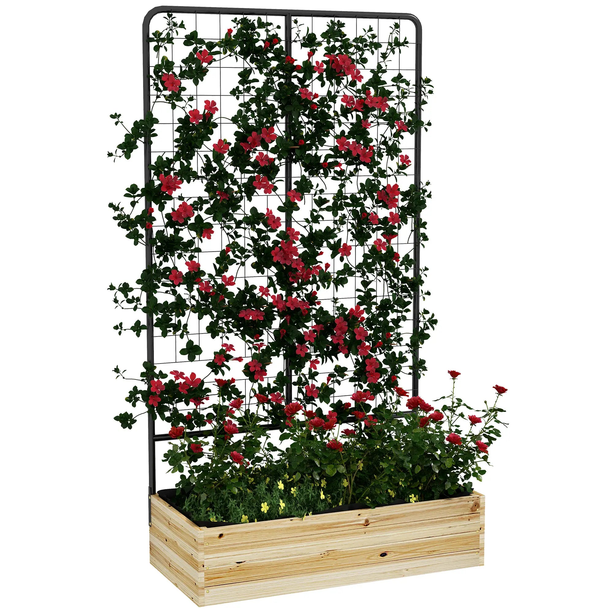 Outsunny Hochbeet mit Rankhilfe 80×38×145?cm