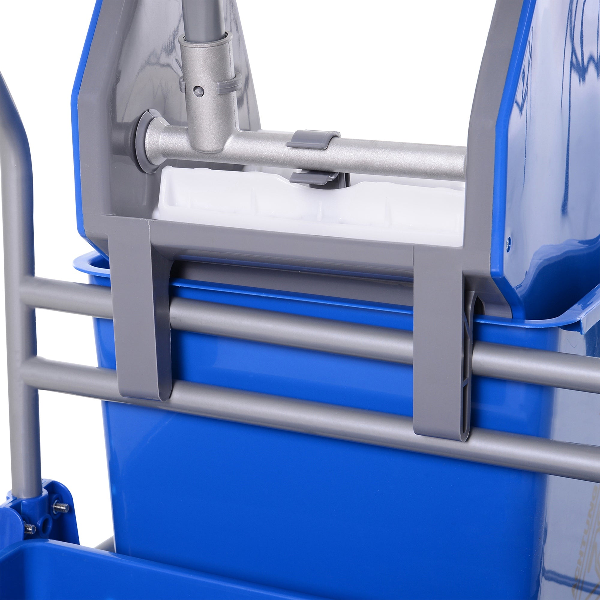HOMCOM Reinigungswagen, Moppwagen, 25 L Fassungsvermögen, 4 Räder, Kunststoff, Blau