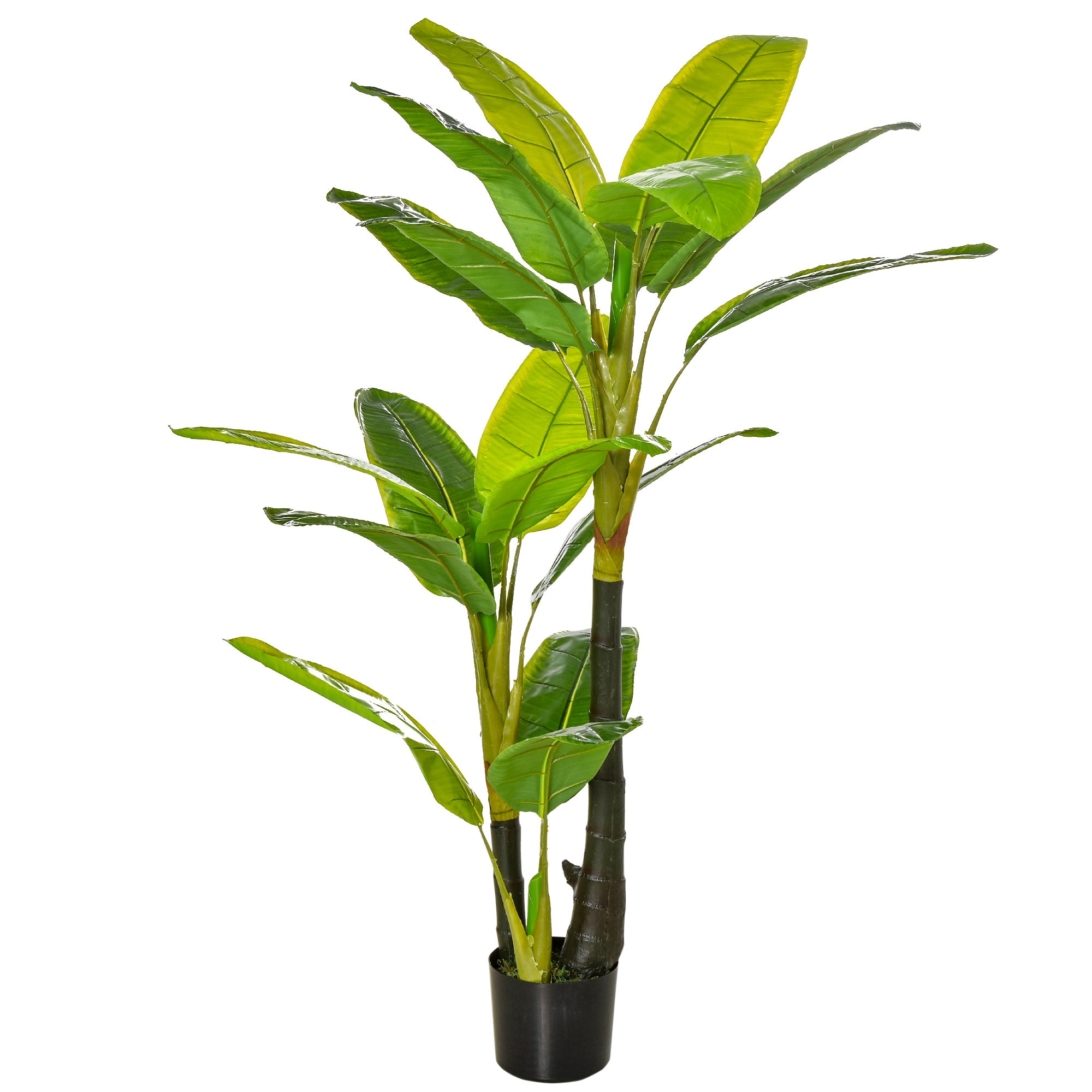 HOMCOM künstliche Pflanzen 150 cm Kunstpflanzen im Topf künstlicher Bananen Baum Kunstpflanze Kunstbaum Zimmerpflanze Dekopflanze Büropflanze Kunststofftopf für drinnen