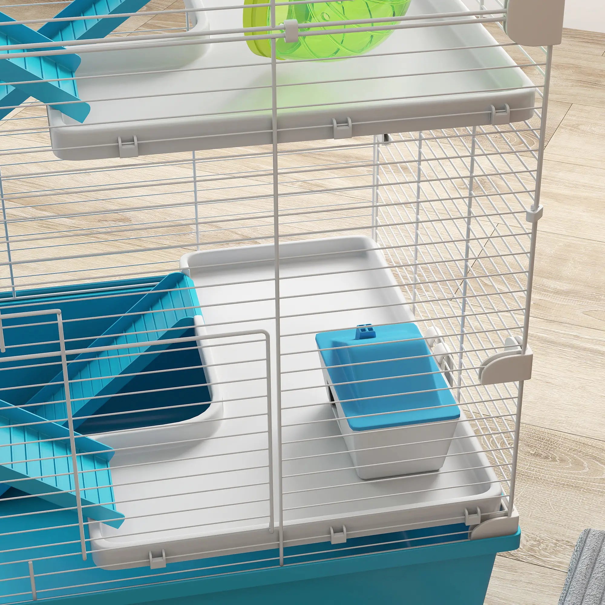PawHut Hamsterkäfig Kleintierkäfig 6 Etagen Röhrensystem Doppel-Turm