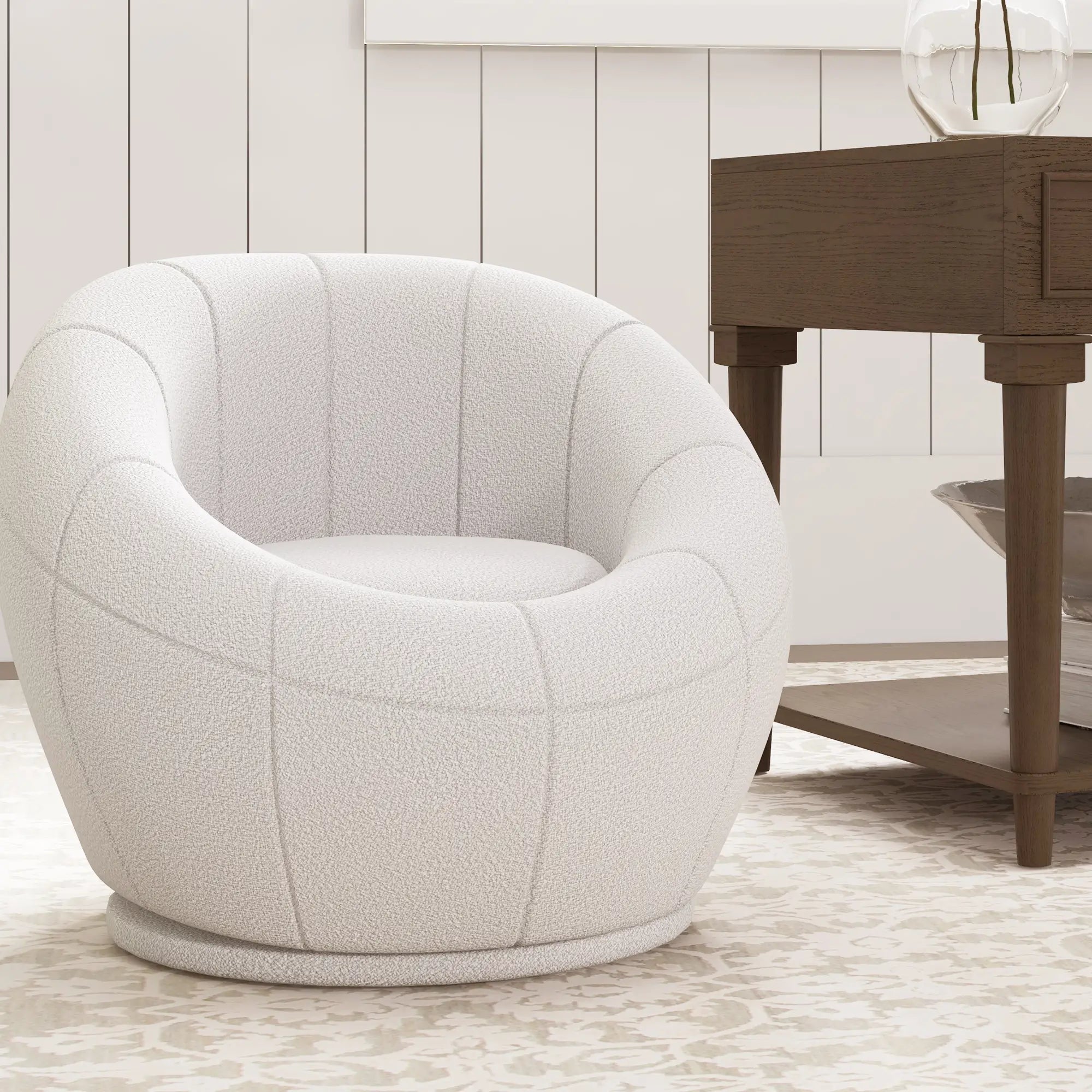 HOMCOM Kindersessel drehbar Teddyfell Relaxsessel Weiß