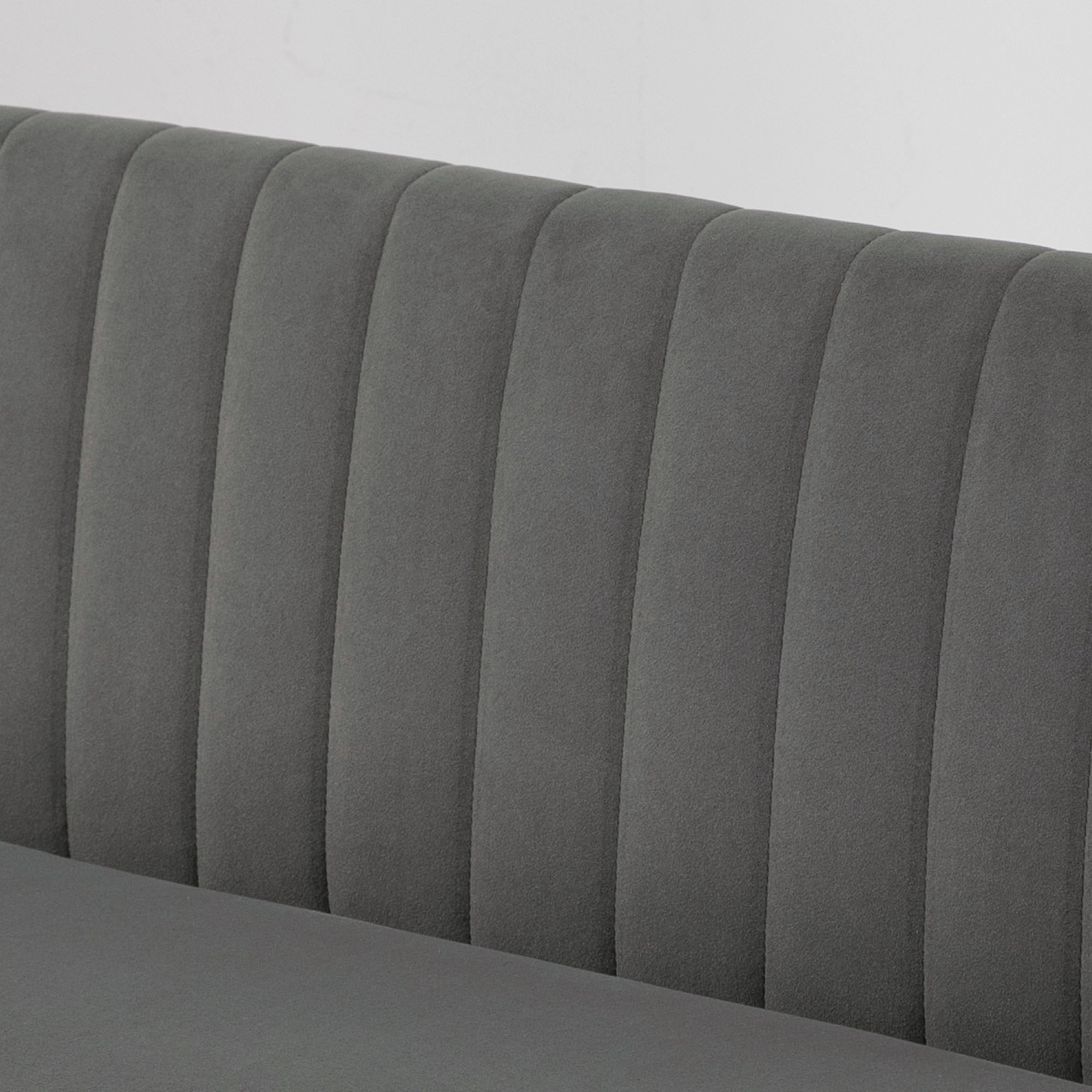HOMCOM Sofa Retrodesign 2-Sitzer-Sofa, Holzbeine, 117 cm x 56,5 cm x 77 cm, Dunkelgrau