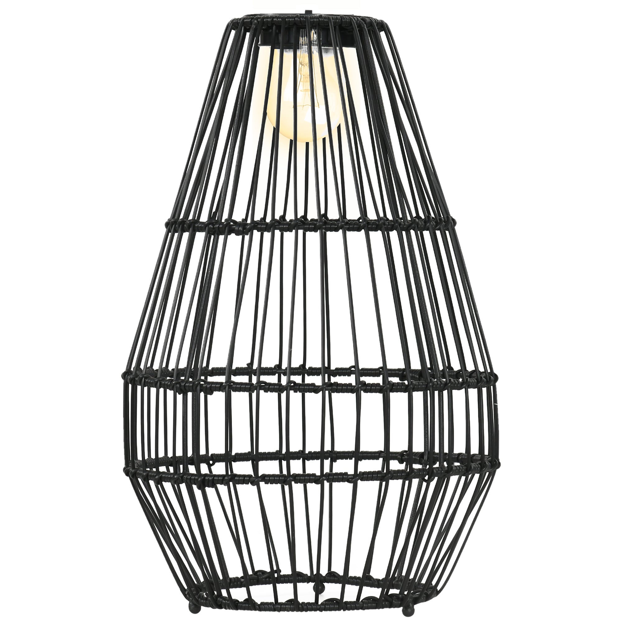 Outsunny Solar Gartenleuchte Rattanoptik warmweiß LED Außen