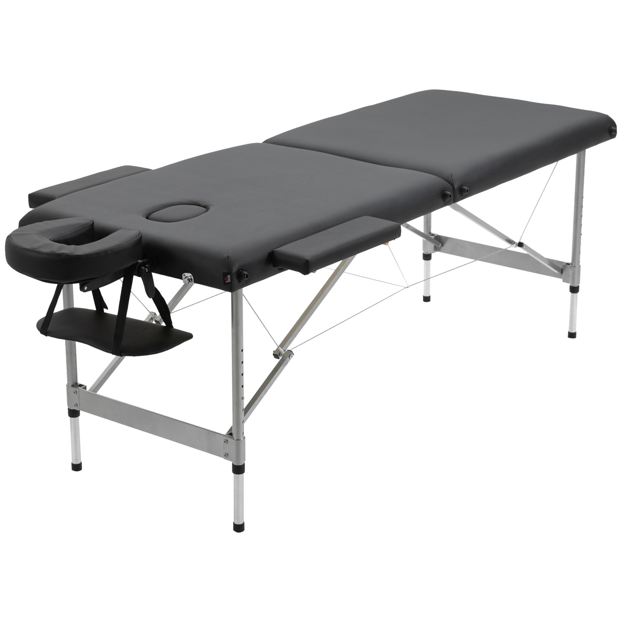 HOMCOM Massageliege klappbar, inkl. Gesichtsöffnung, Armlehnen, Handablagen, Massageliege mobil, 186 cm x 71 cm x 83 cm