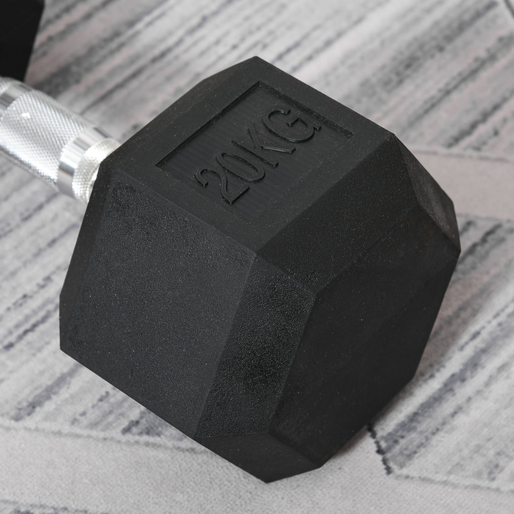 HOMCOM Hanteln mit gerändeltem Griff, Kurzhantel aus Gusseisen, 1 x 20kg, Kurzhanteln für Männer und Frauen, Dumbbell für Zuhause, Fitnessstudio, Krafttraining
