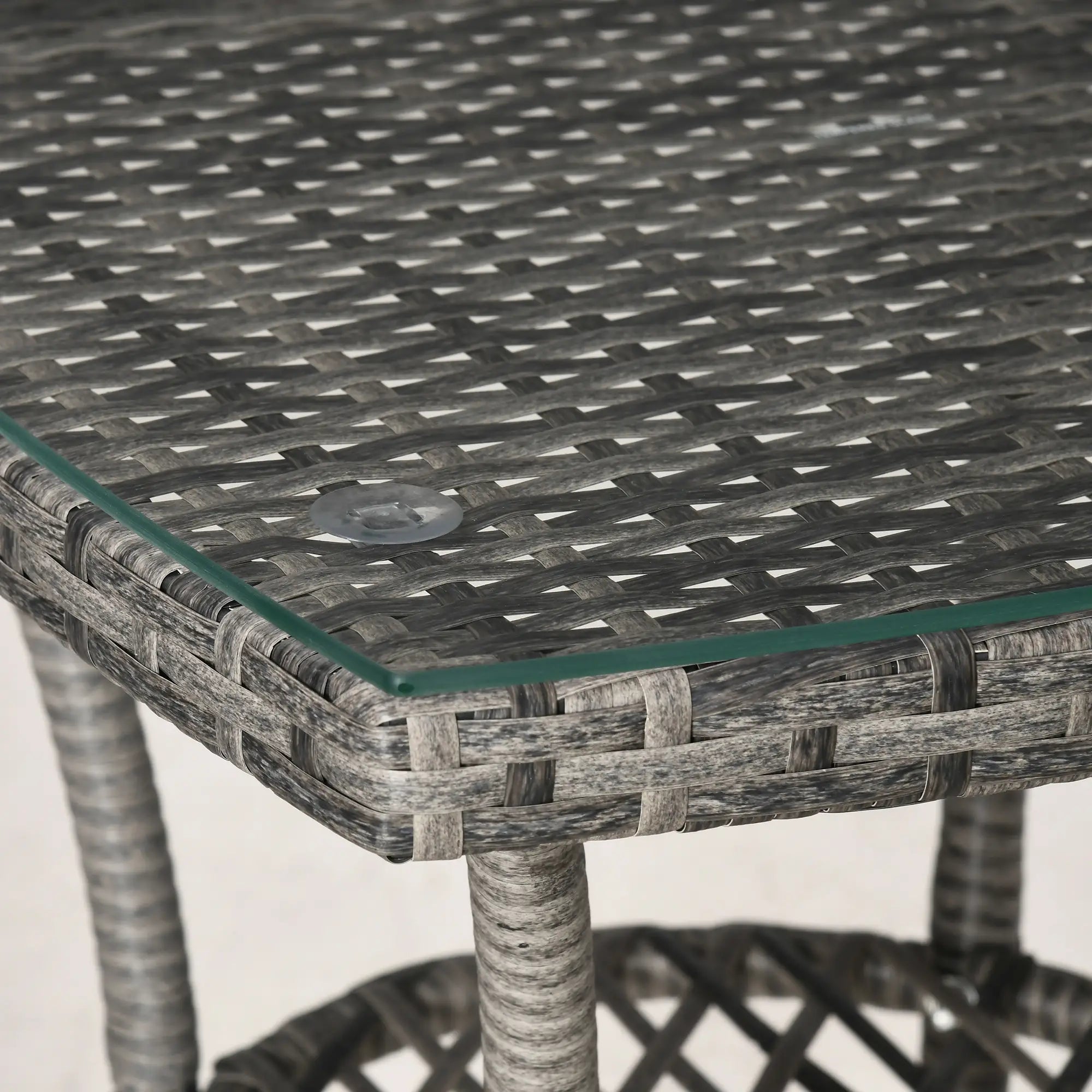 Outsunny Balkonmöbel Set für 2 Personen Sitzgruppe Rattan Gartenset Polyrattan Dunkelgrau