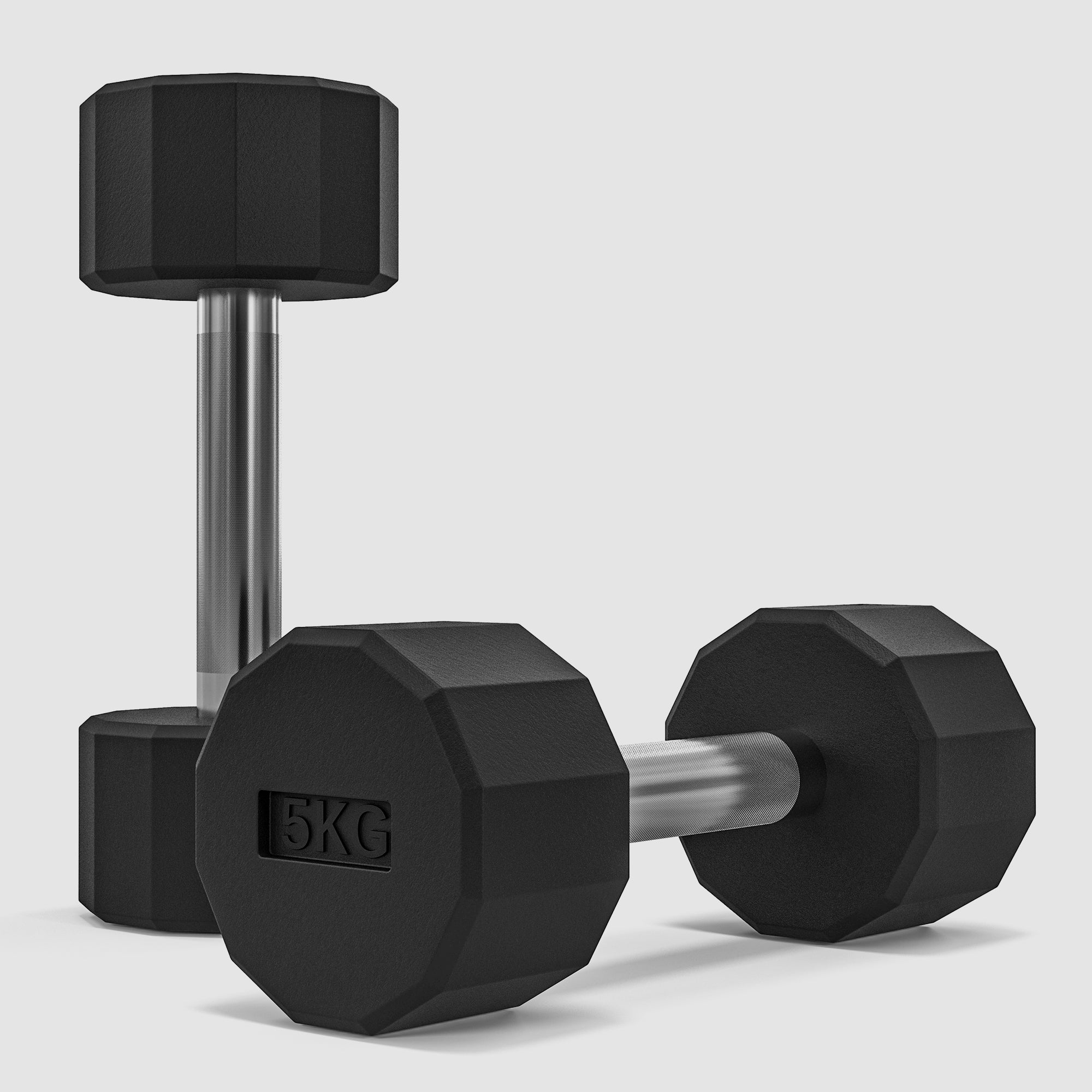 SPORTNOW Kurzhantel-Set 2 x 5kg, kein Wegrollen, rutschfester Griff, Gummimantel, Metallkern, Schwarz