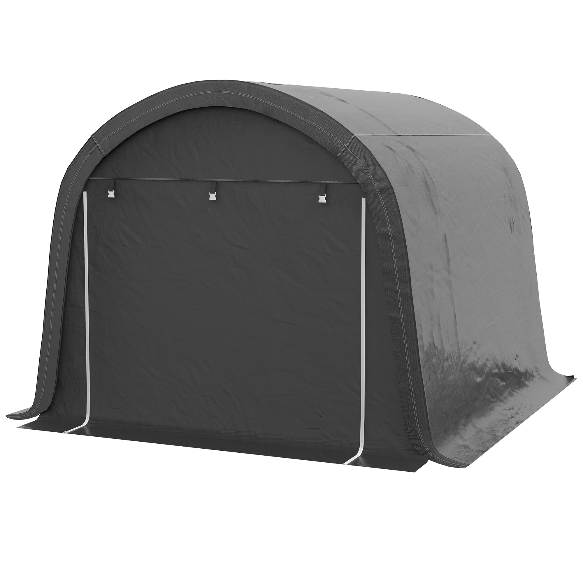 Foliengerätehaus 3x3 m mit UV-Schutz & Rolltor, Grau