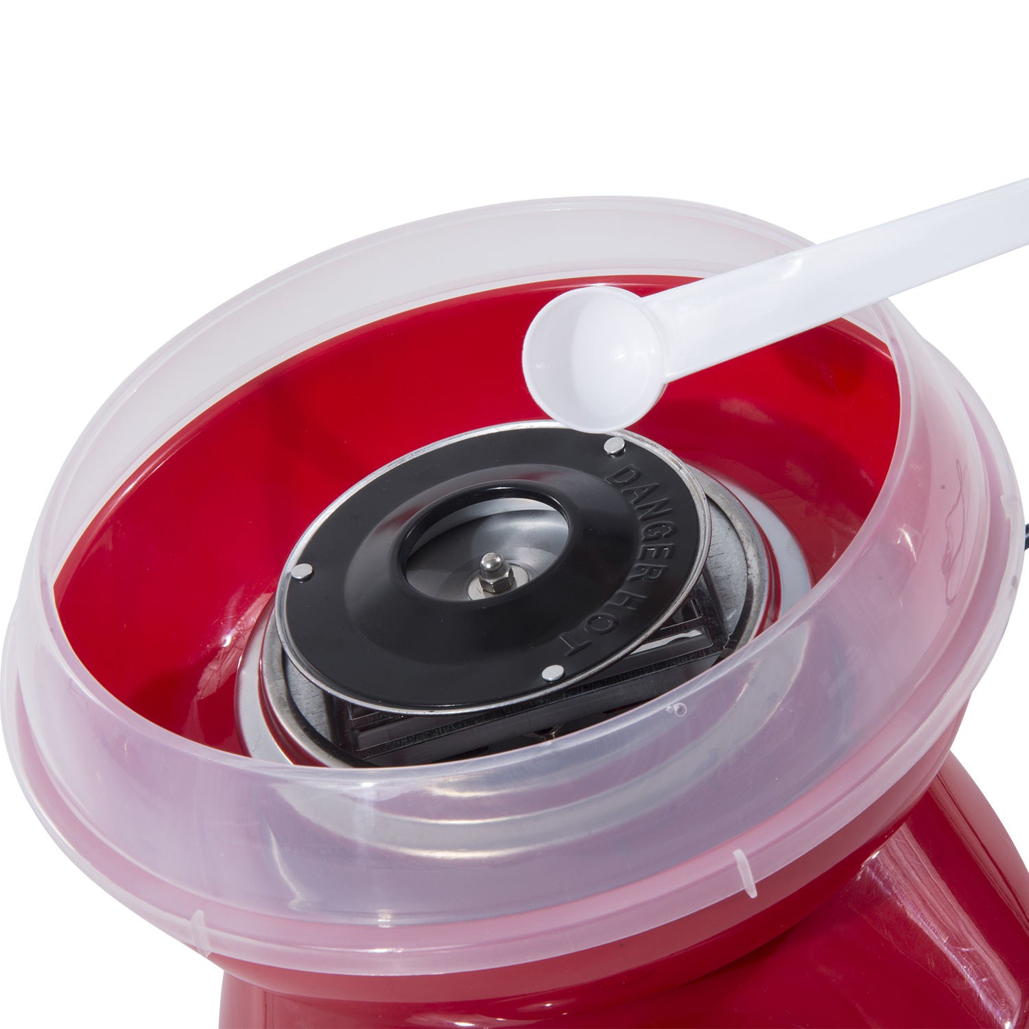 HOMCOM Zuckerwattemaschine, einfach zu bedienendes Zuckerwattegerät, für Erwachsene und Kinder, Edelstahl, PP, Rot