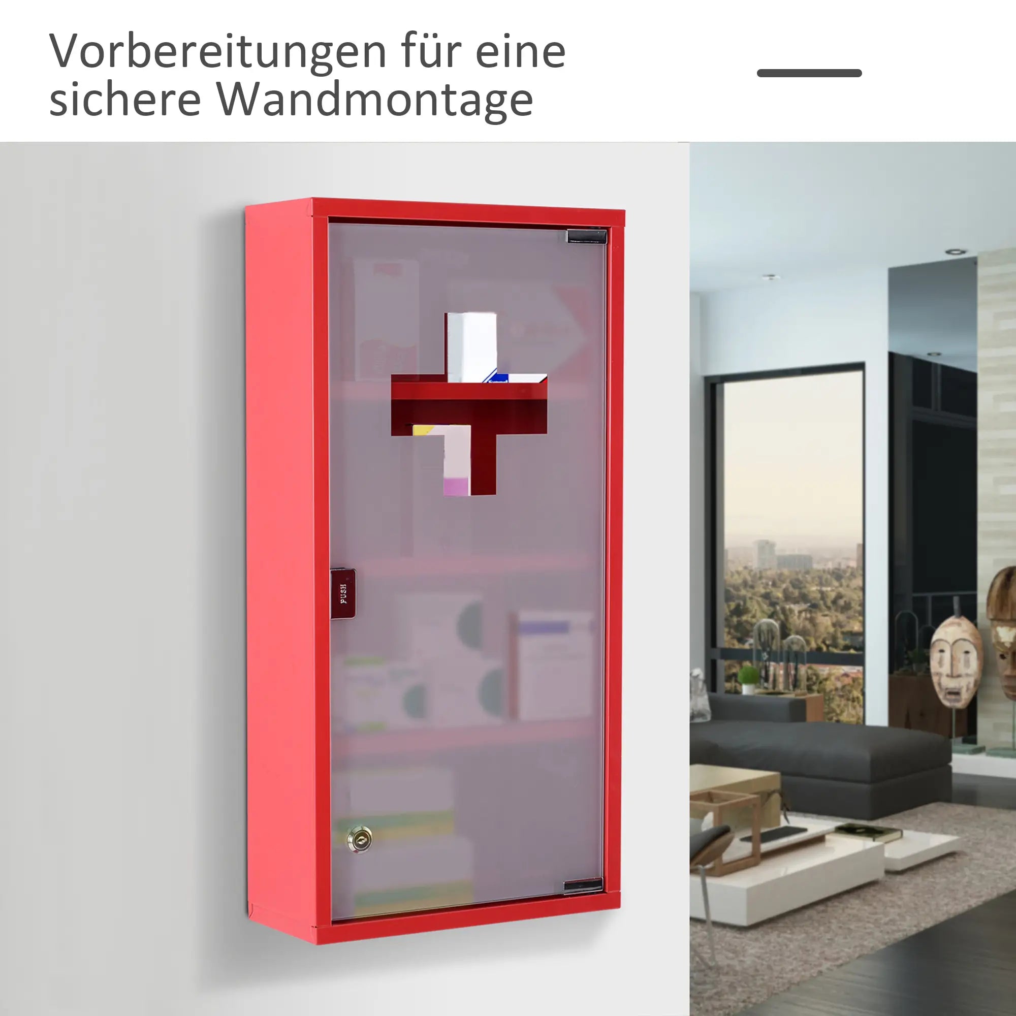 HOMCOM First Aid Cabinet – Medicine Cabinet