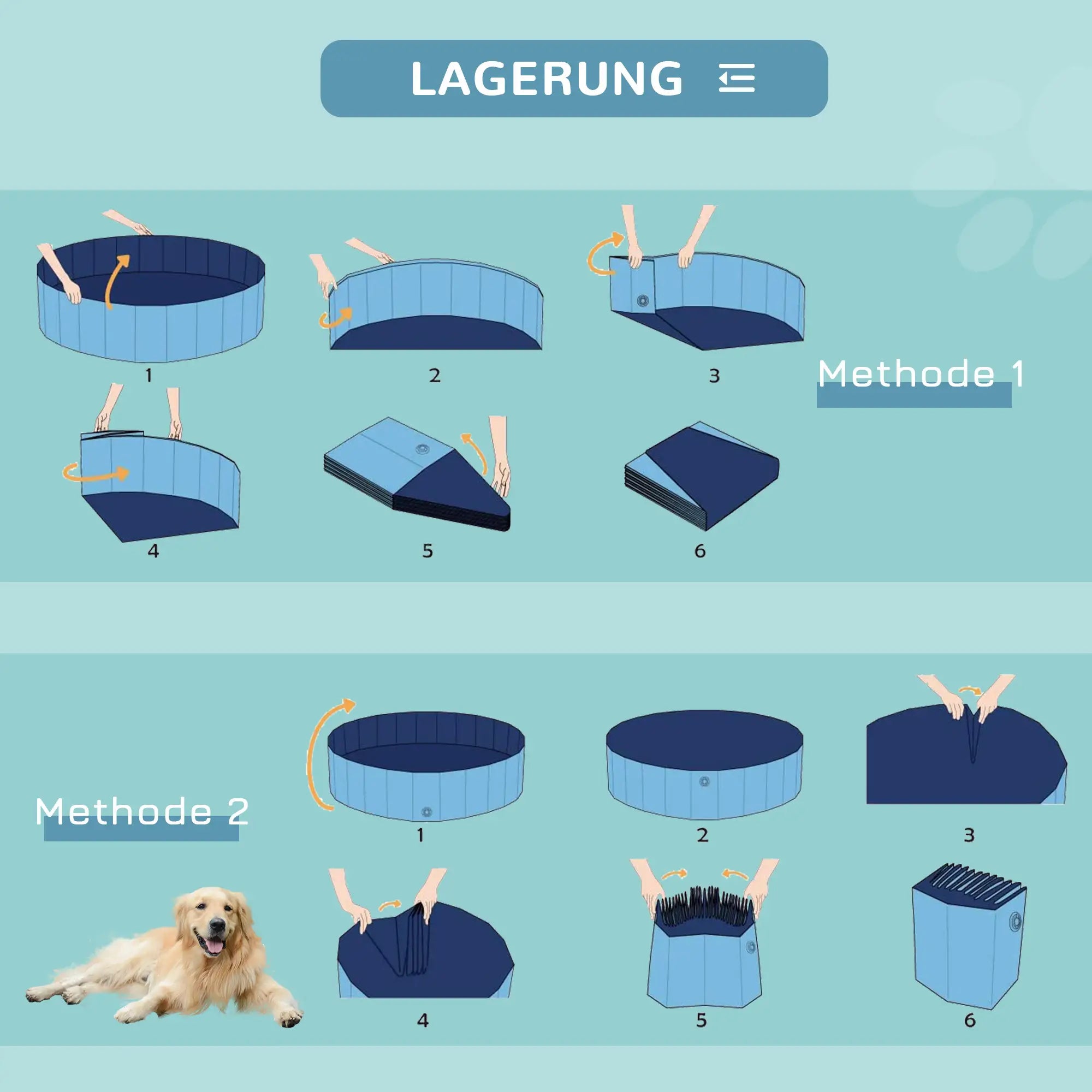 PawHut Hundepool faltbar vielseitig einsetzbar Holz